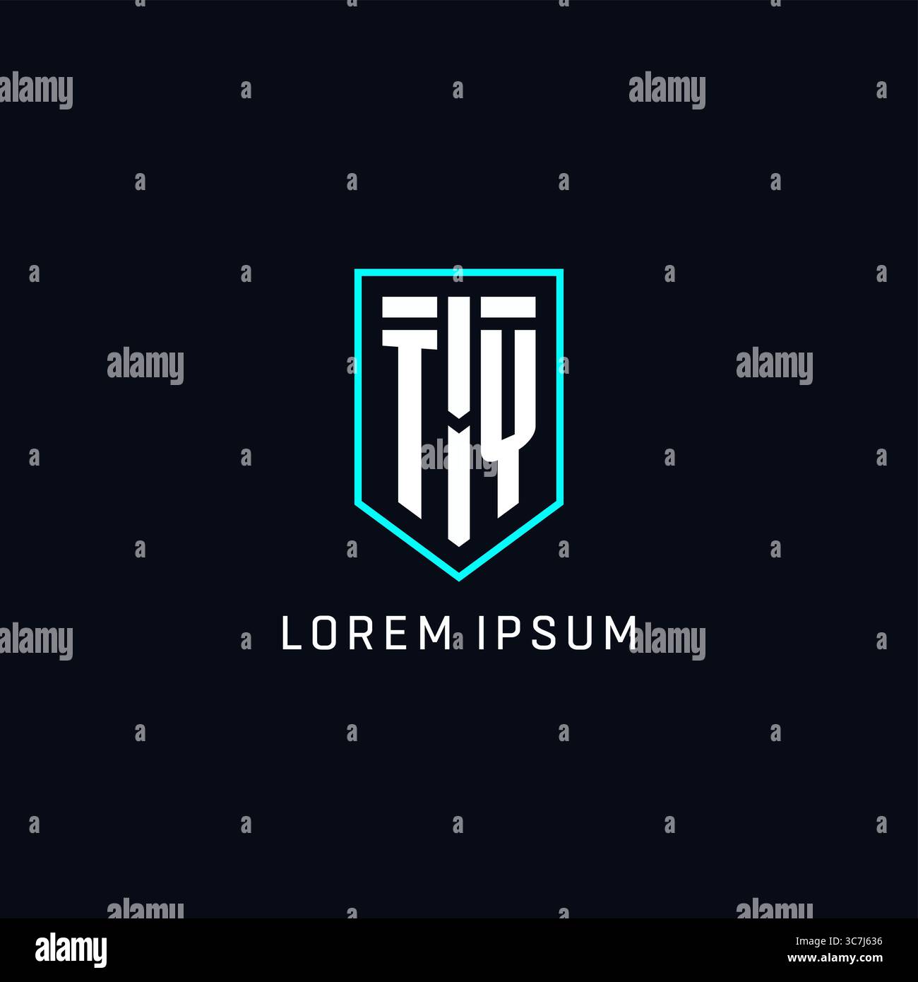 Monogram TY logo shield shape geometric style with simple creative initial logo design vector graphic Stock Vector
