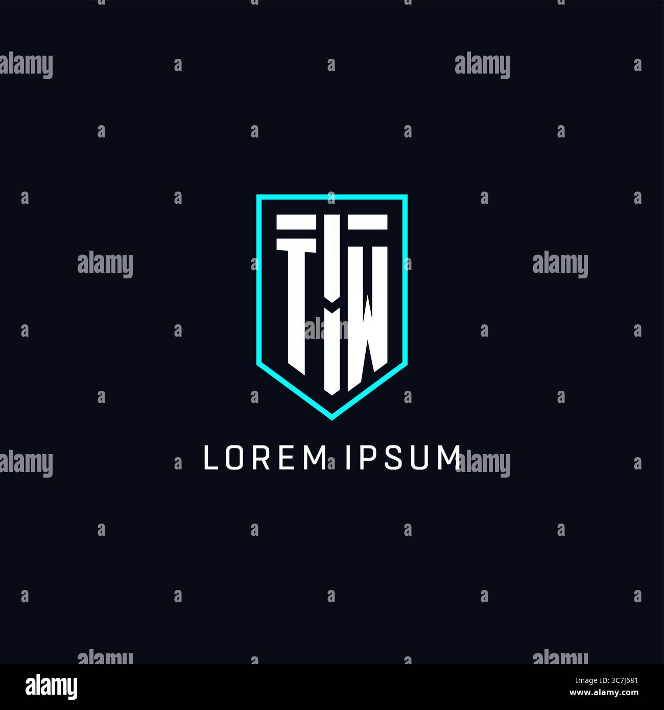 Monogram TW logo shield shape geometric style with simple creative initial logo design vector graphic Stock Vector