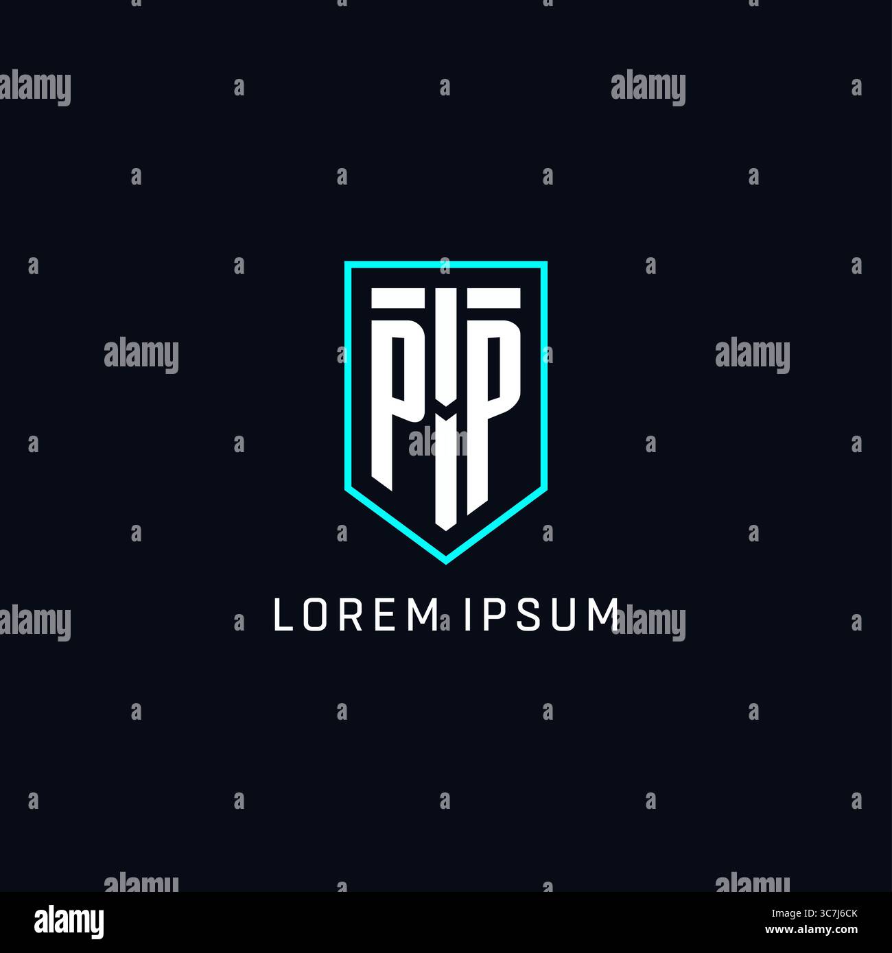 Monogram PP logo shield shape geometric style with simple creative initial logo design vector graphic Stock Vector