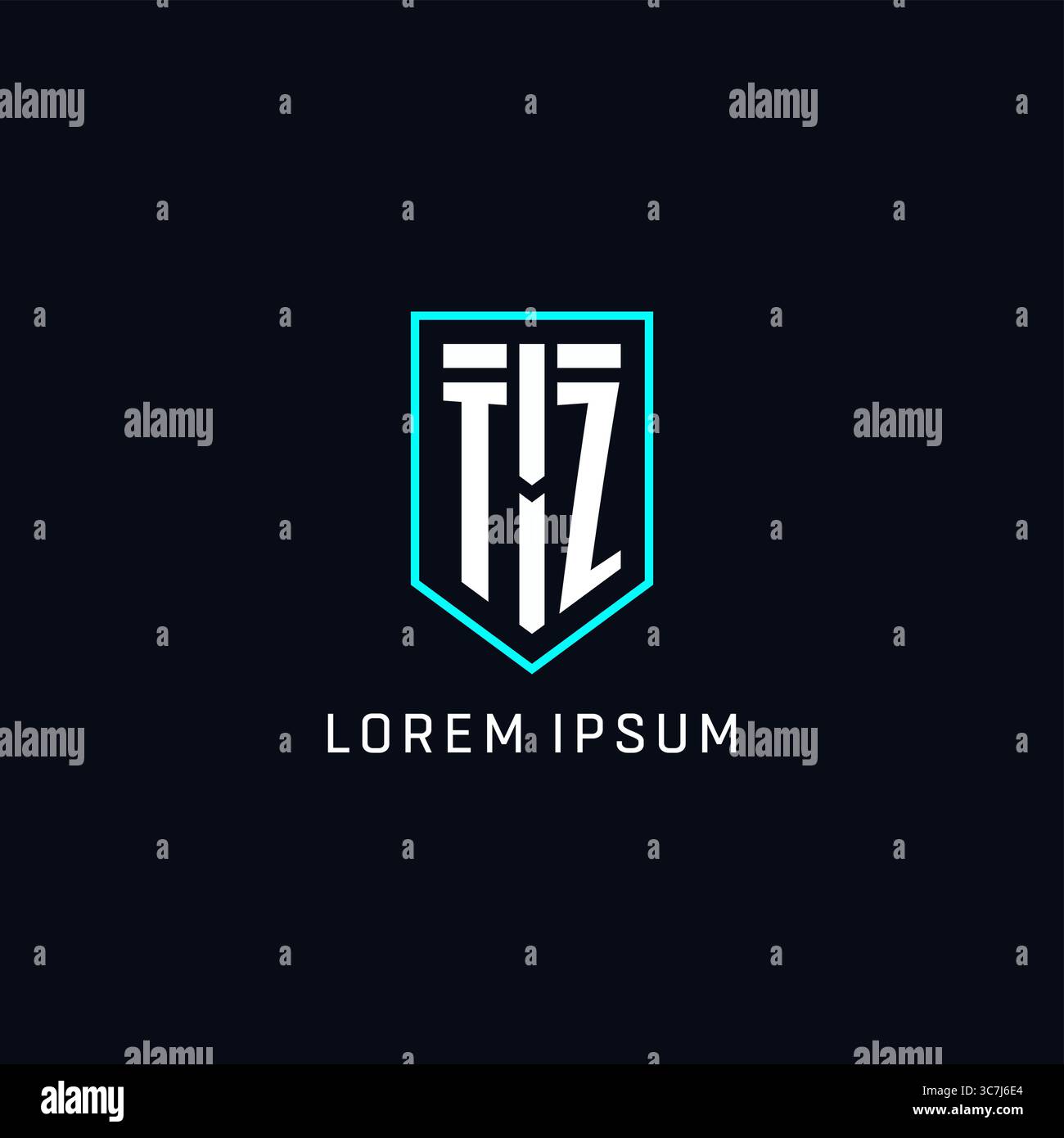 Monogram TZ logo shield shape geometric style with simple creative initial logo design vector graphic Stock Vector
