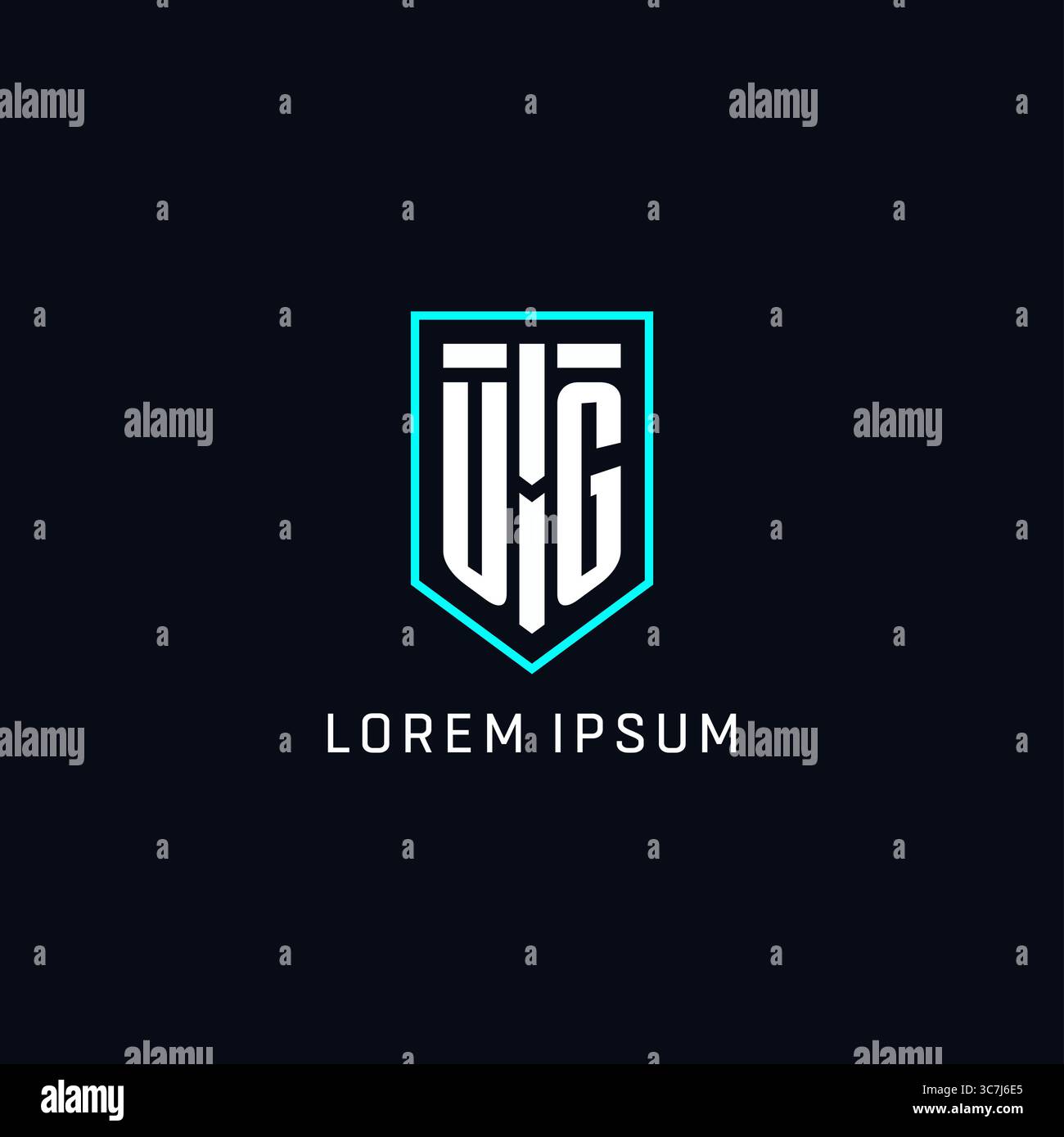 Monogram UG logo shield shape geometric style with simple creative initial logo design vector graphic Stock Vector