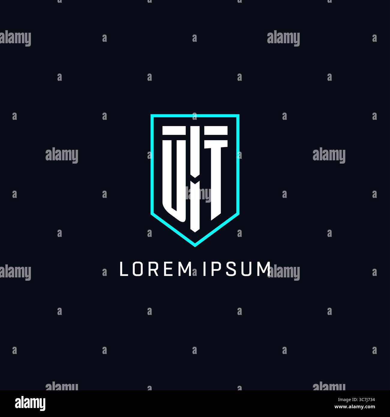 Monogram UT logo shield shape geometric style with simple creative initial logo design vector graphic Stock Vector