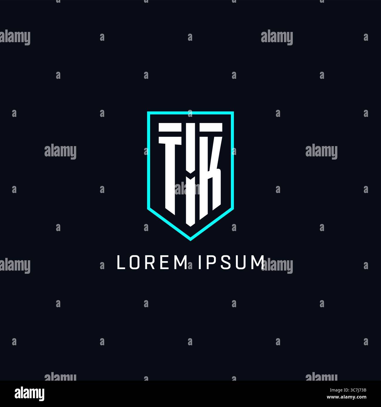 Monogram TK logo shield shape geometric style with simple creative initial logo design vector graphic Stock Vector