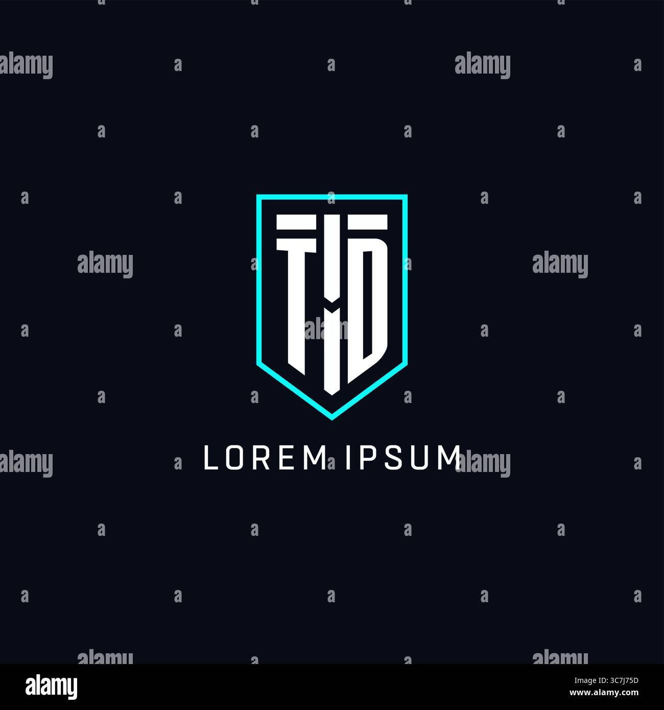 Monogram TD logo shield shape geometric style with simple creative initial logo design vector graphic Stock Vector