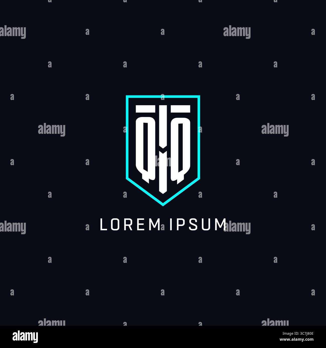 Monogram QQ logo shield shape geometric style with simple creative initial logo design vector graphic Stock Vector