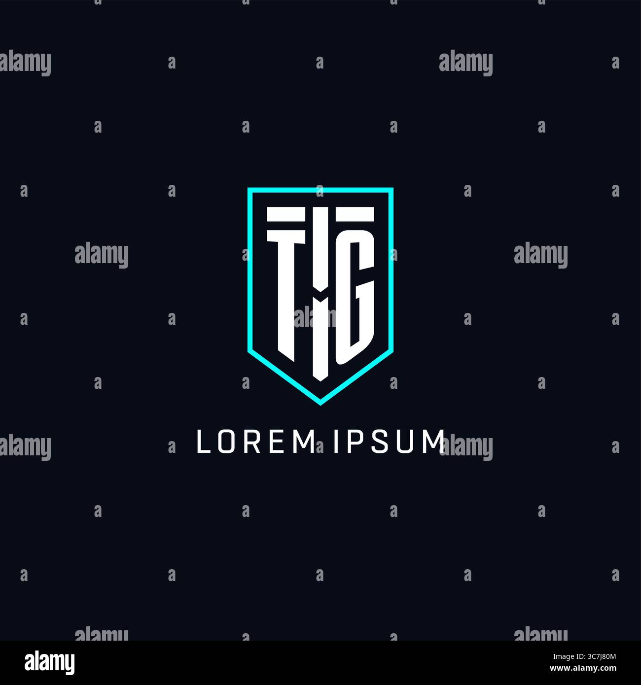 Monogram TG logo shield shape geometric style with simple creative initial logo design vector graphic Stock Vector