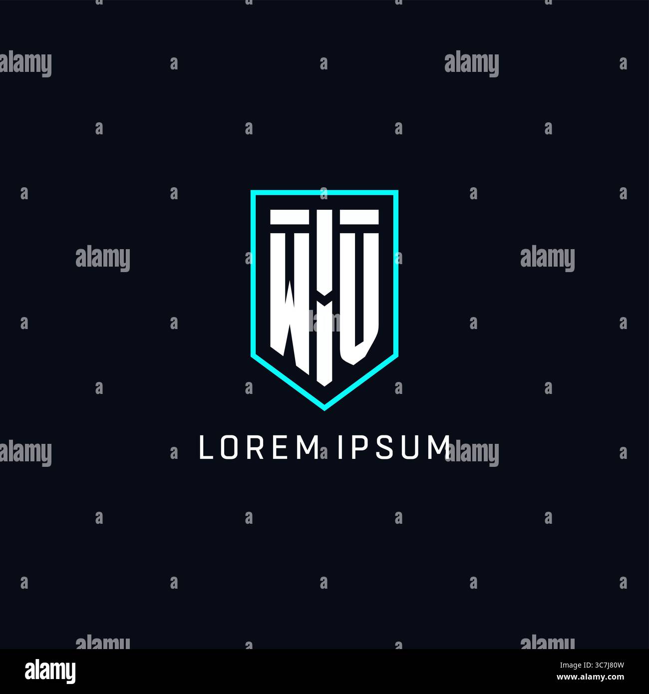 Monogram WV logo shield shape geometric style with simple creative initial logo design vector graphic Stock Vector