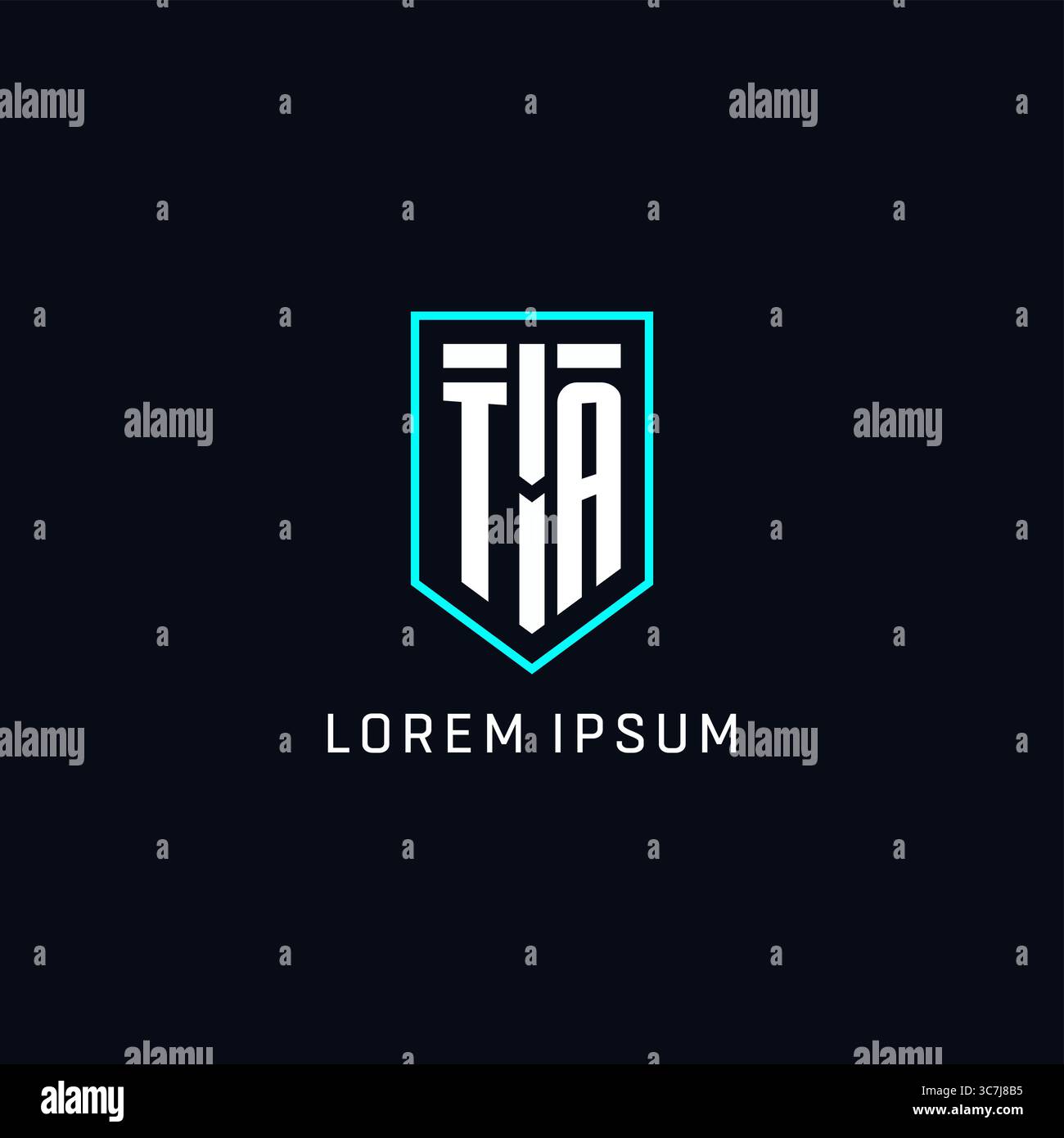 Monogram TA logo shield shape geometric style with simple creative initial logo design vector graphic Stock Vector