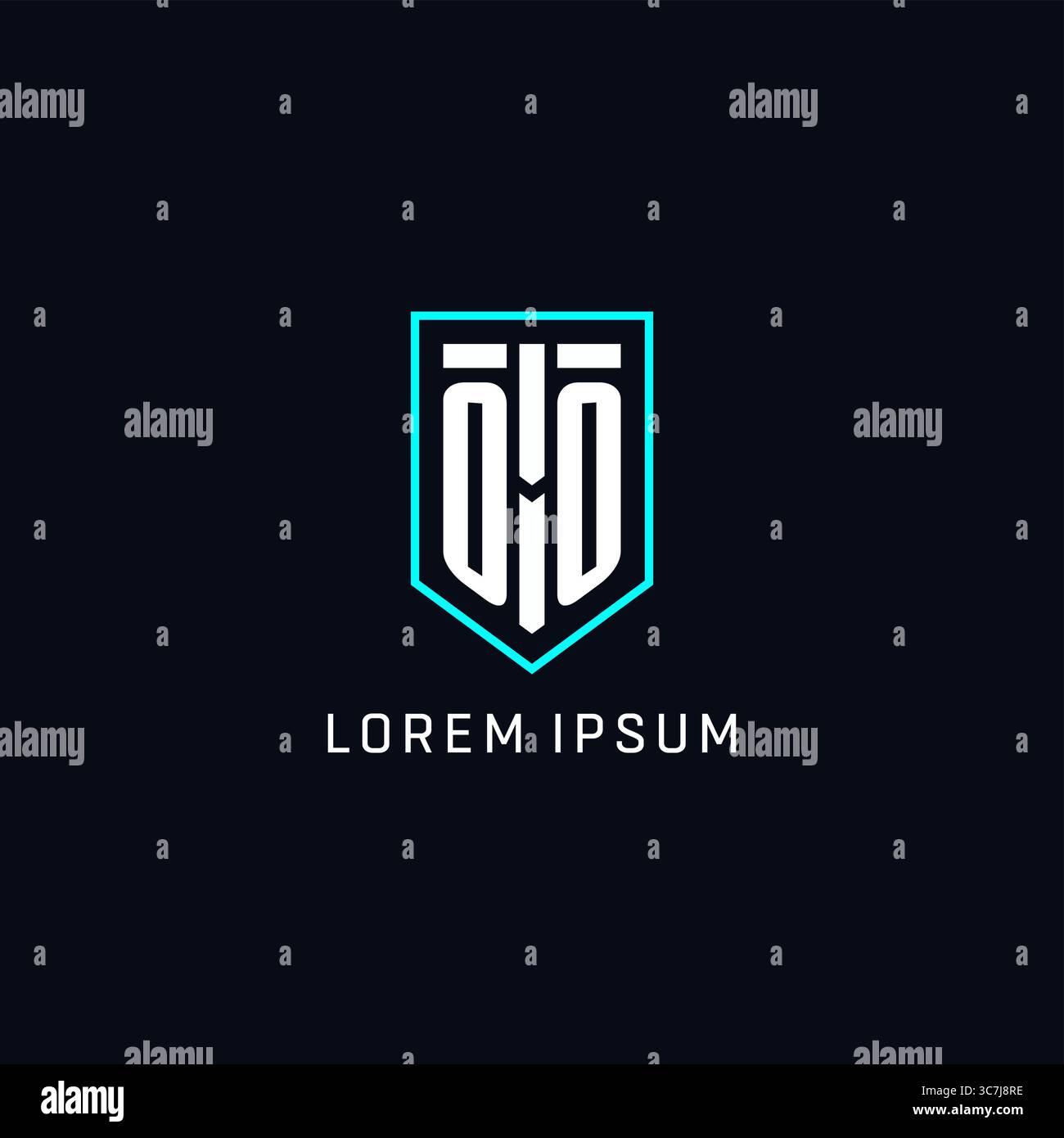 Monogram OO logo shield shape geometric style with simple creative initial logo design vector graphic Stock Vector