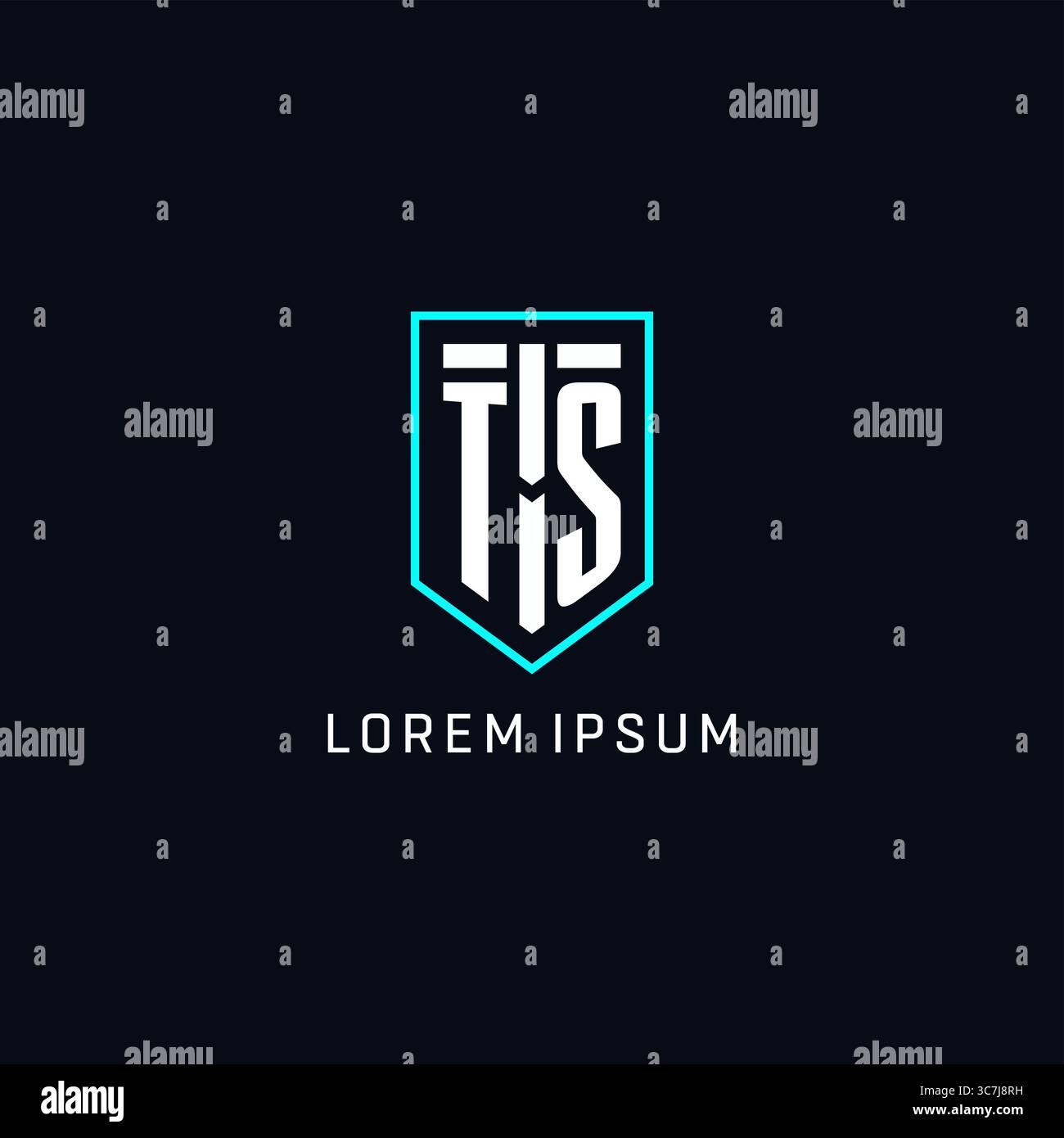 Monogram TS logo shield shape geometric style with simple creative initial logo design vector graphic Stock Vector