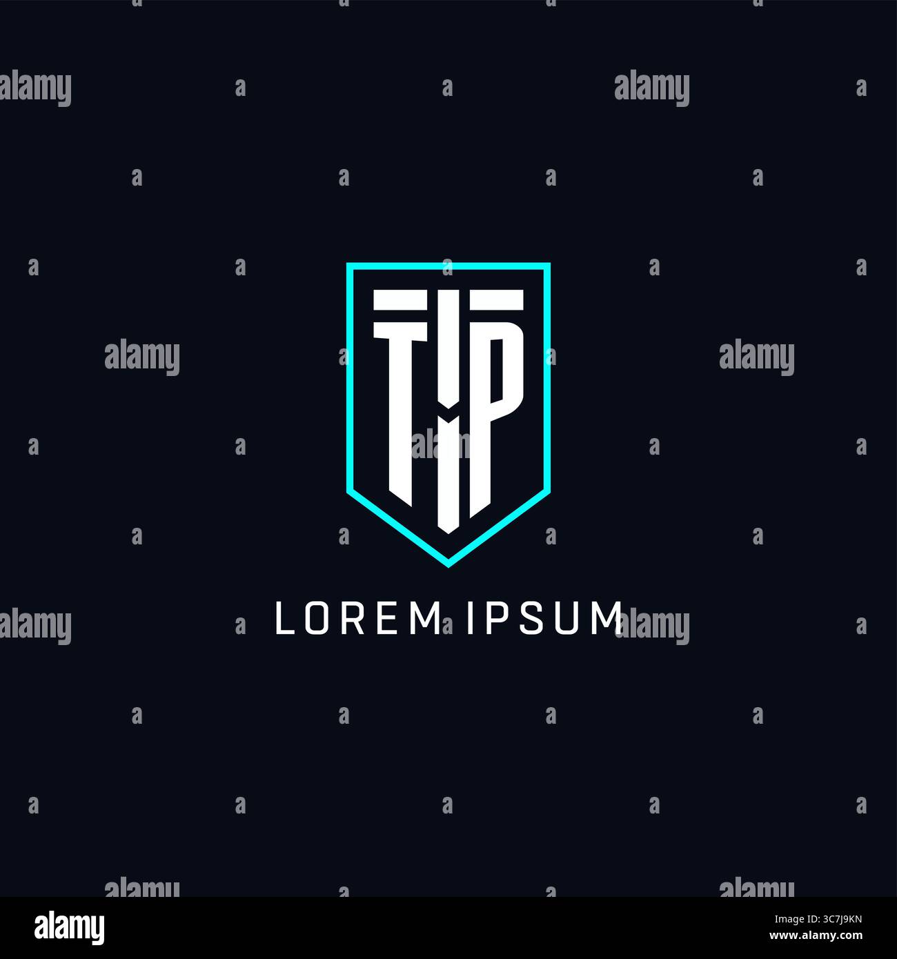 Monogram TP logo shield shape geometric style with simple creative initial logo design vector graphic Stock Vector