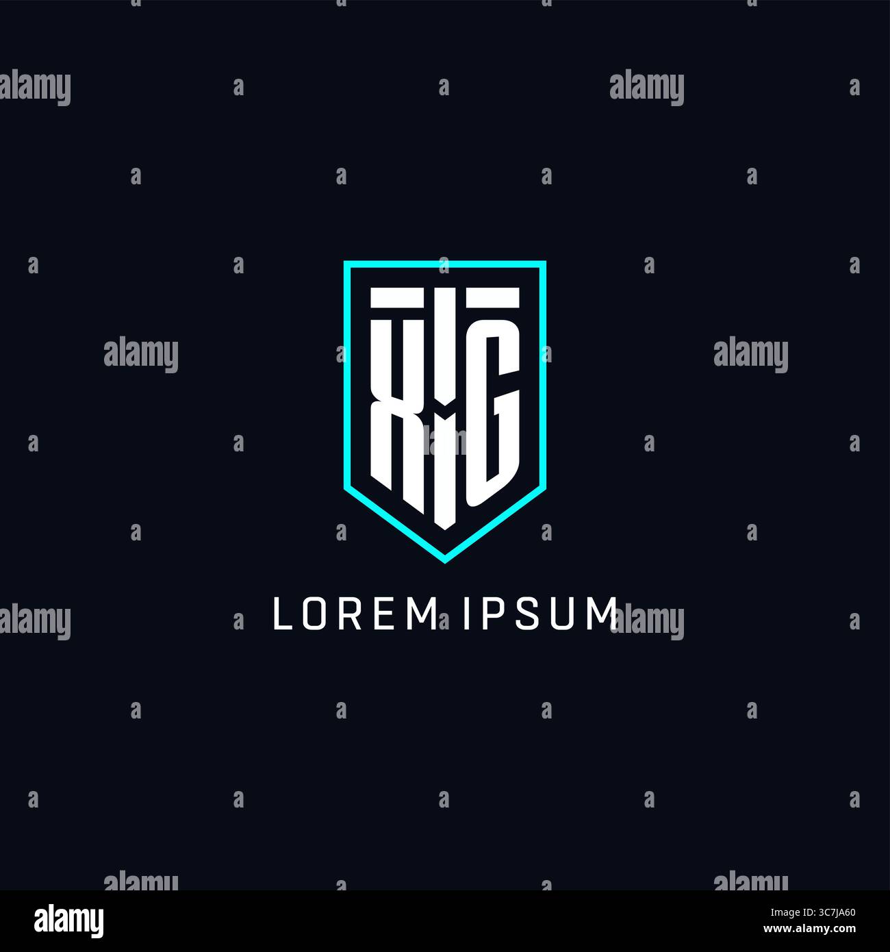 Monogram XG logo shield shape geometric style with simple creative initial logo design vector graphic Stock Vector