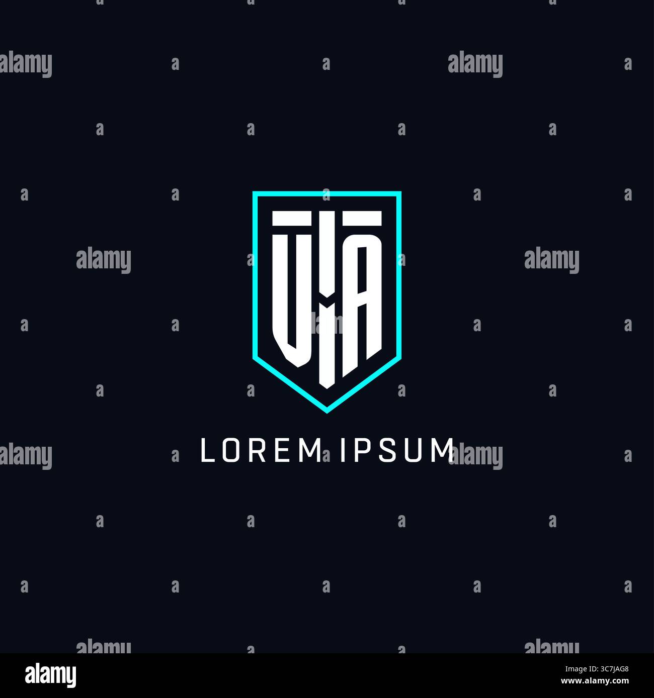 Monogram VA logo shield shape geometric style with simple creative initial logo design vector graphic Stock Vector
