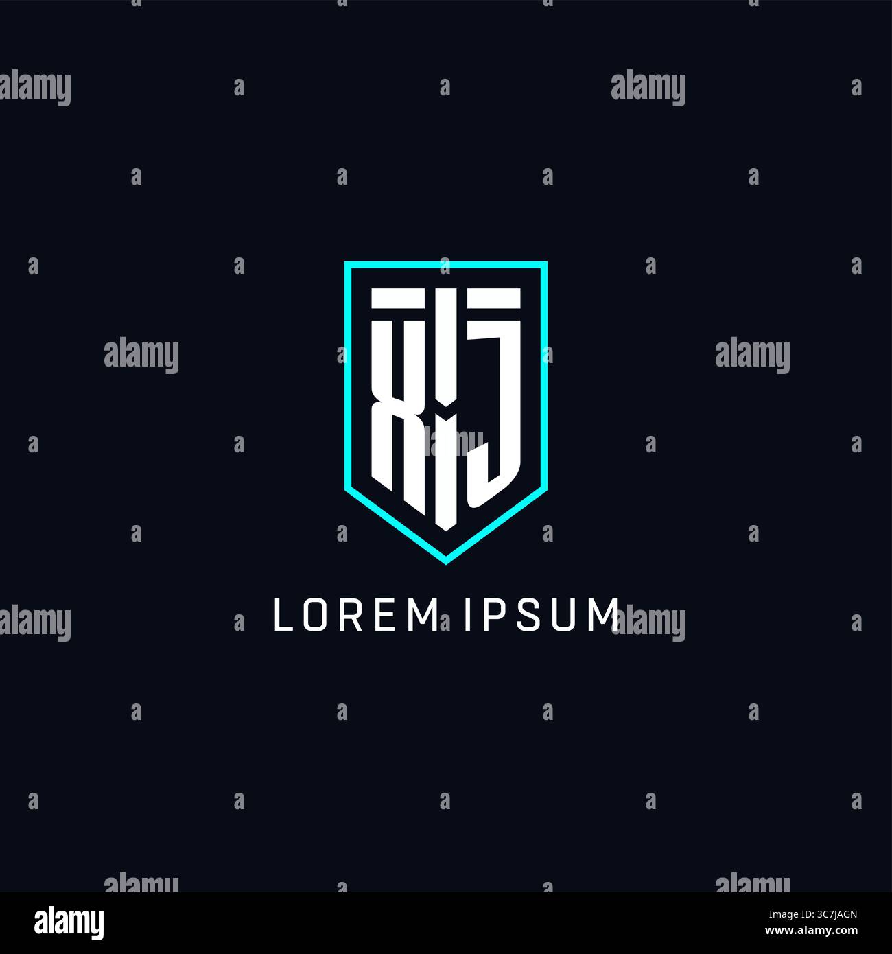 Monogram XJ logo shield shape geometric style with simple creative initial logo design vector graphic Stock Vector