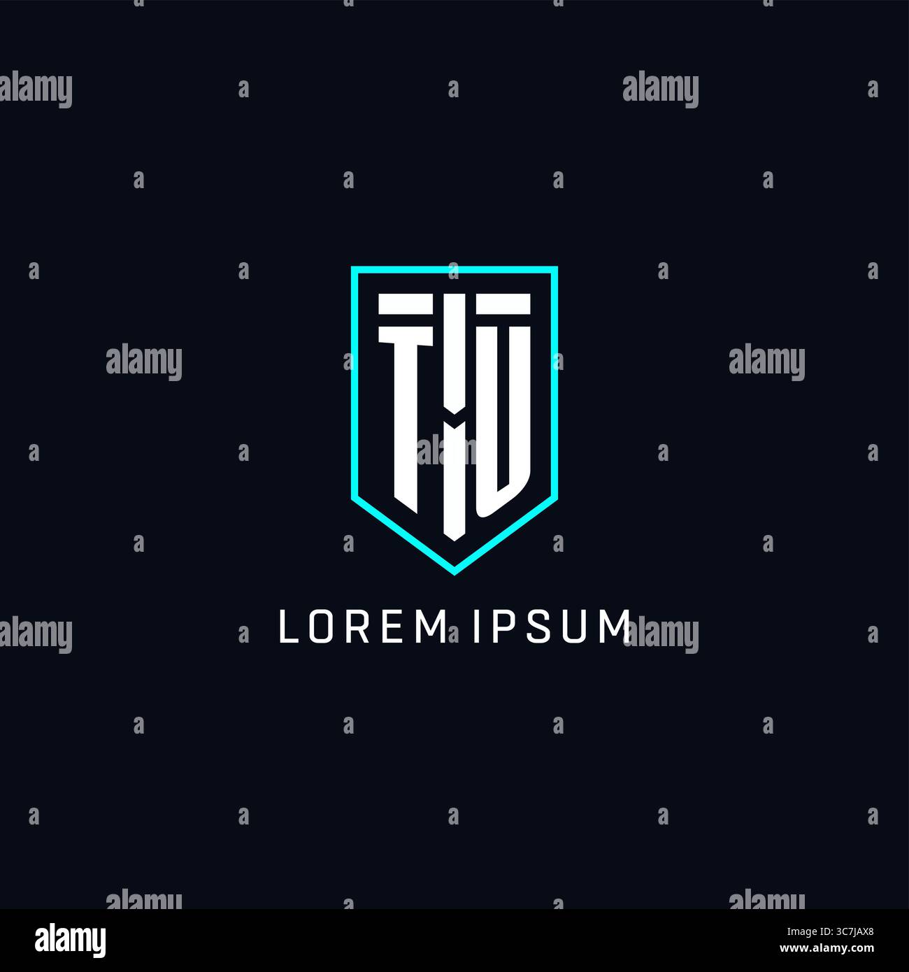 Monogram TU logo shield shape geometric style with simple creative initial logo design vector graphic Stock Vector