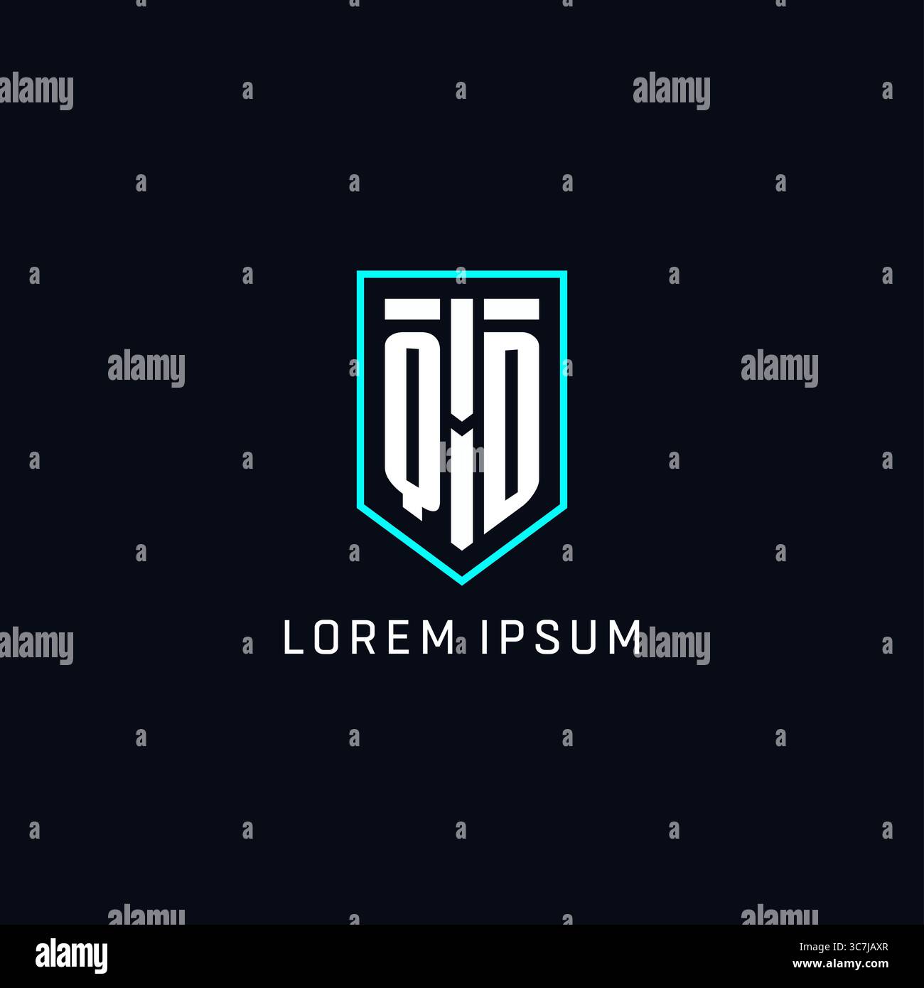 Monogram QD logo shield shape geometric style with simple creative initial logo design vector graphic Stock Vector