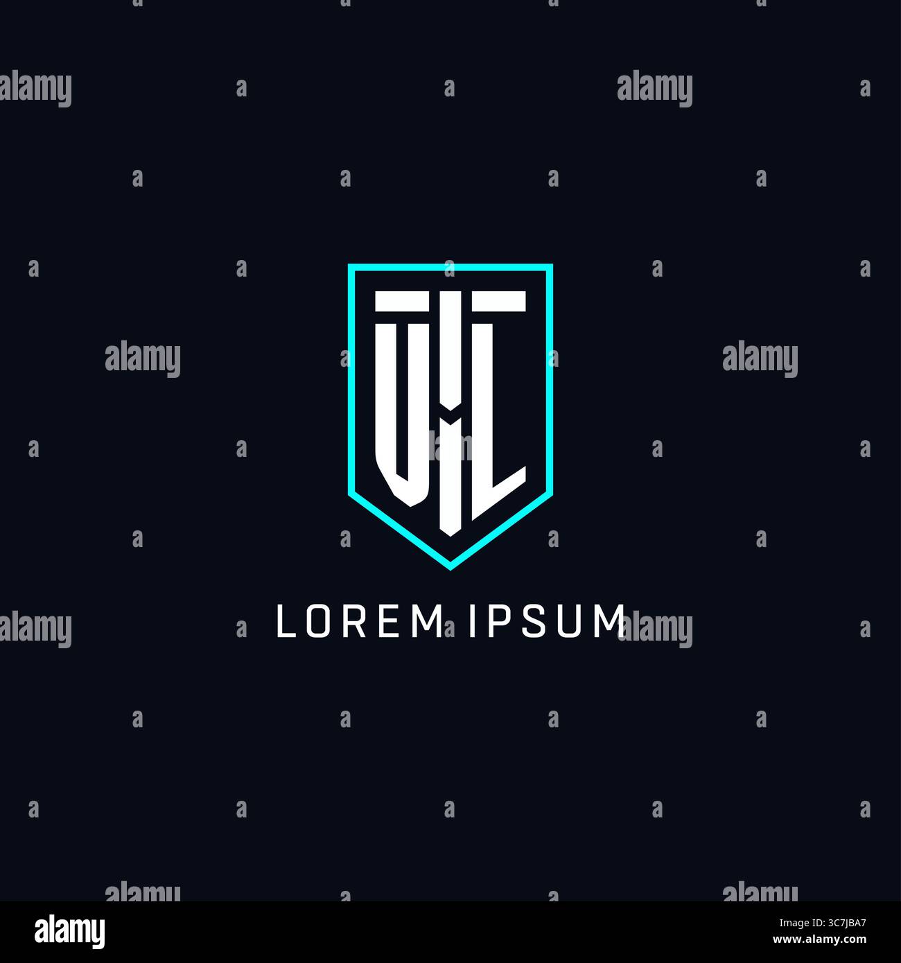 Monogram VL logo shield shape geometric style with simple creative initial logo design vector graphic Stock Vector