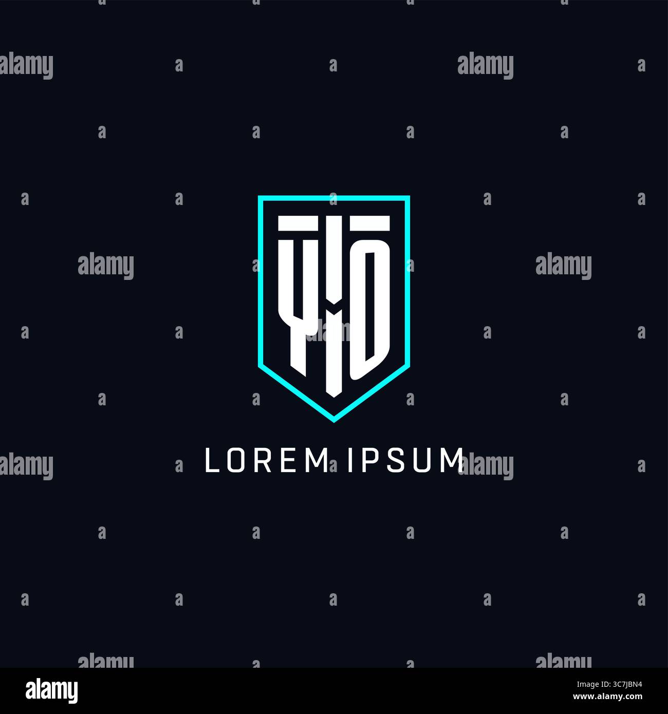 Monogram YO logo shield shape geometric style with simple creative initial logo design vector graphic Stock Vector