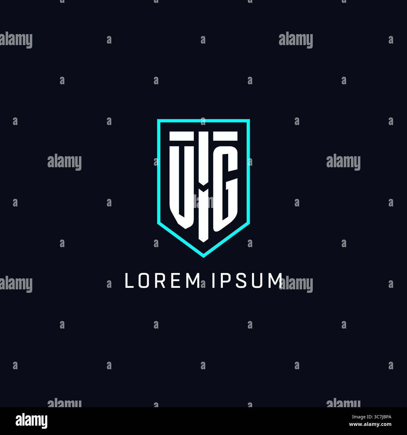 Monogram VG logo shield shape geometric style with simple creative initial logo design vector graphic Stock Vector