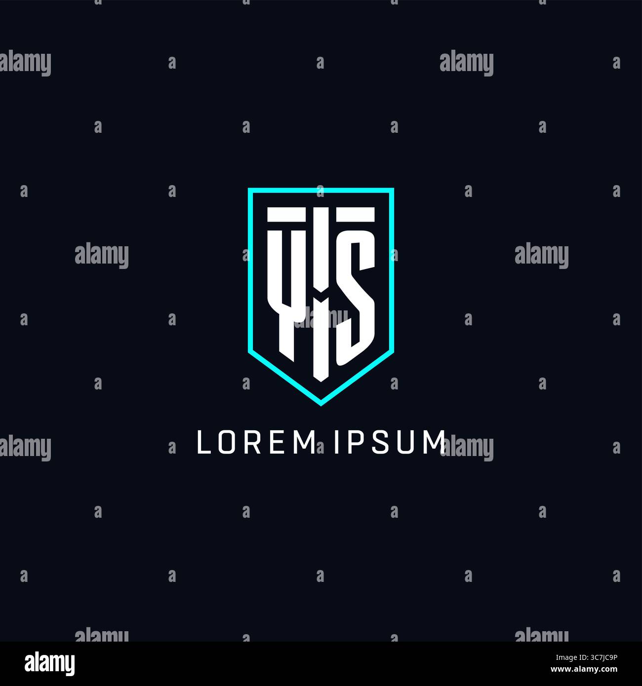 Monogram YS logo shield shape geometric style with simple creative initial logo design vector graphic Stock Vector