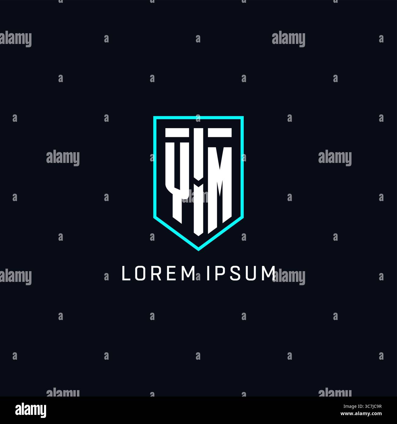 Monogram YM logo shield shape geometric style with simple creative initial logo design vector graphic Stock Vector