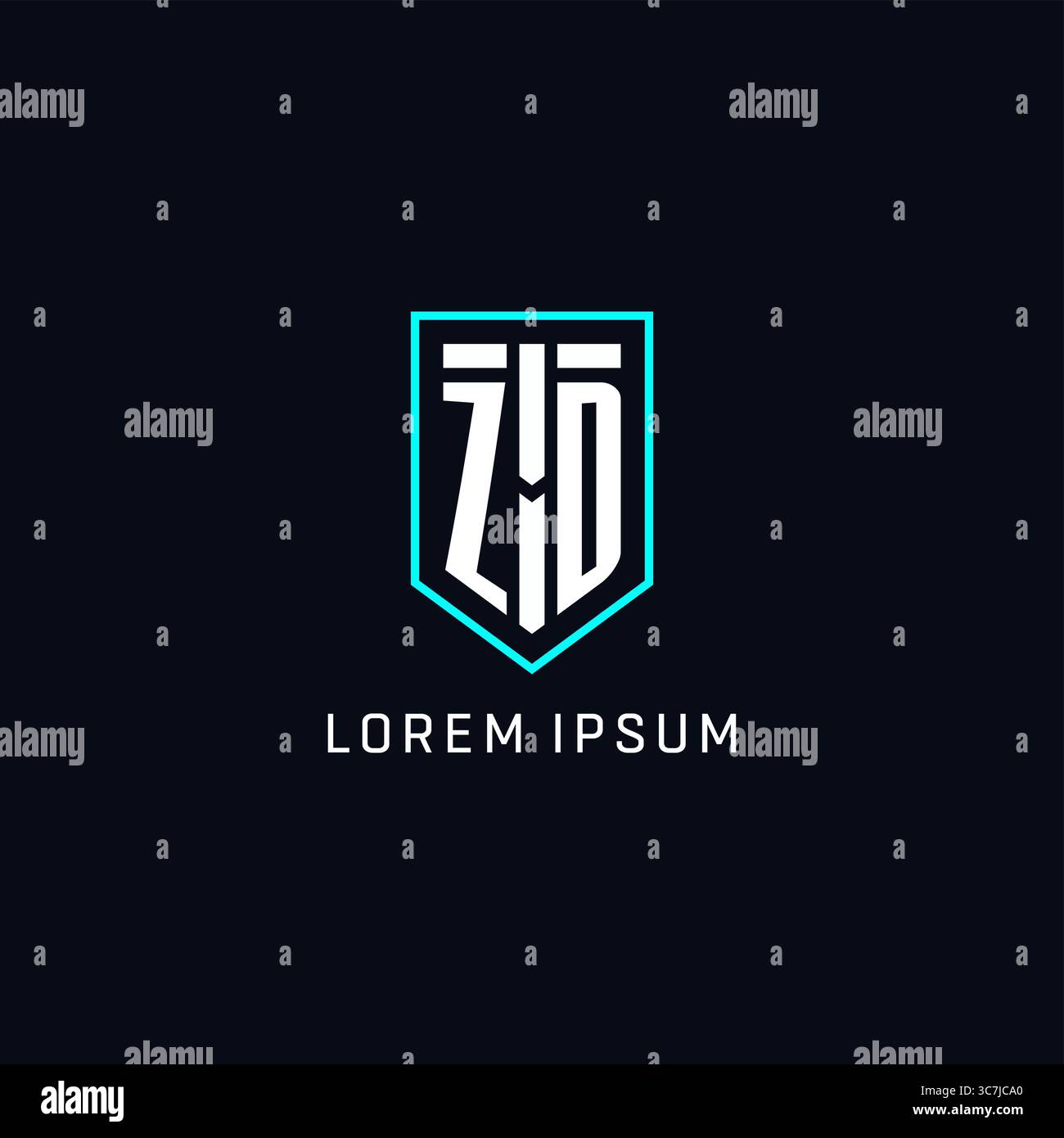 Monogram ZD logo shield shape geometric style with simple creative initial logo design vector graphic Stock Vector