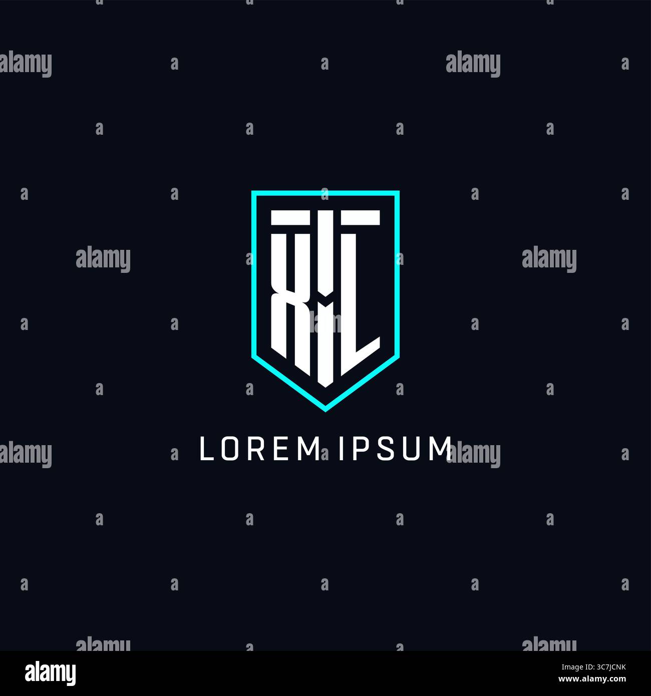 Monogram XL logo shield shape geometric style with simple creative initial logo design vector graphic Stock Vector