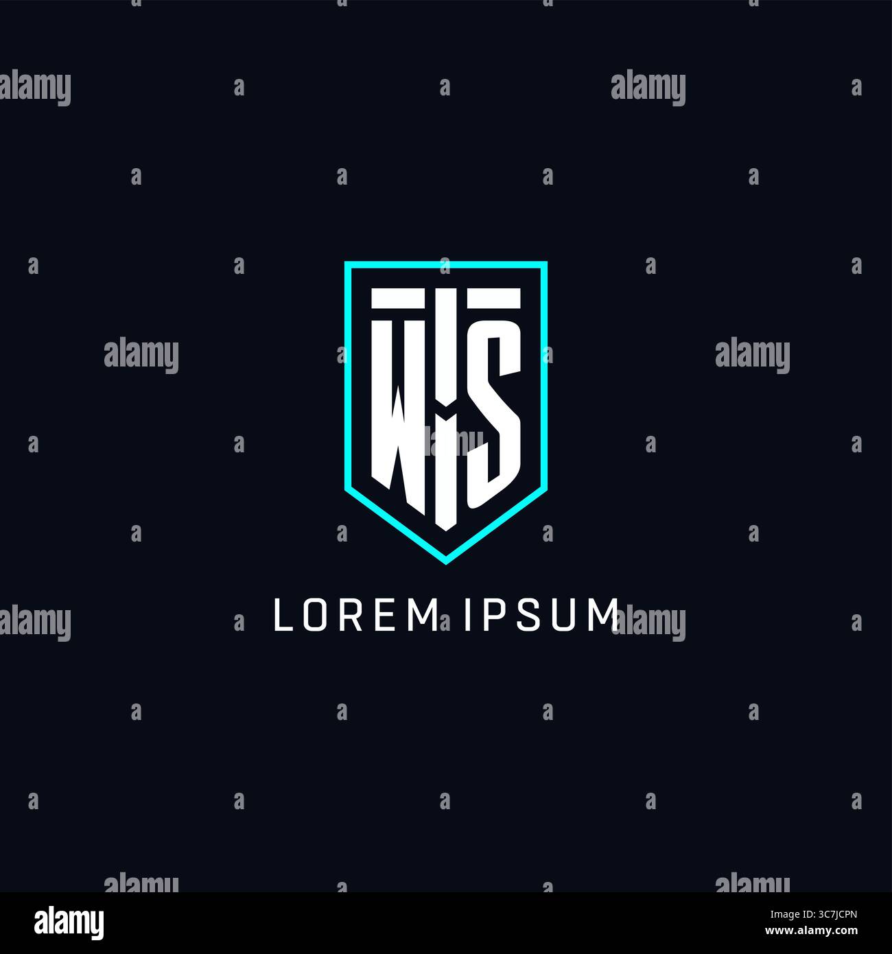 Monogram WS logo shield shape geometric style with simple creative initial logo design vector graphic Stock Vector