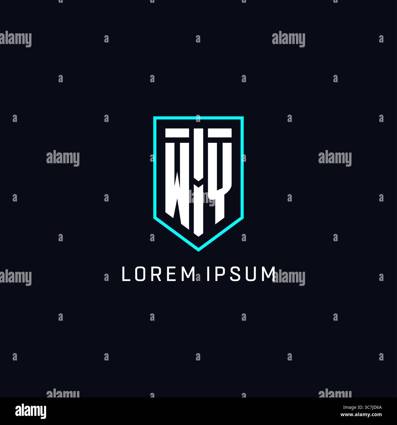 Monogram WY logo shield shape geometric style with simple creative initial logo design vector graphic Stock Vector