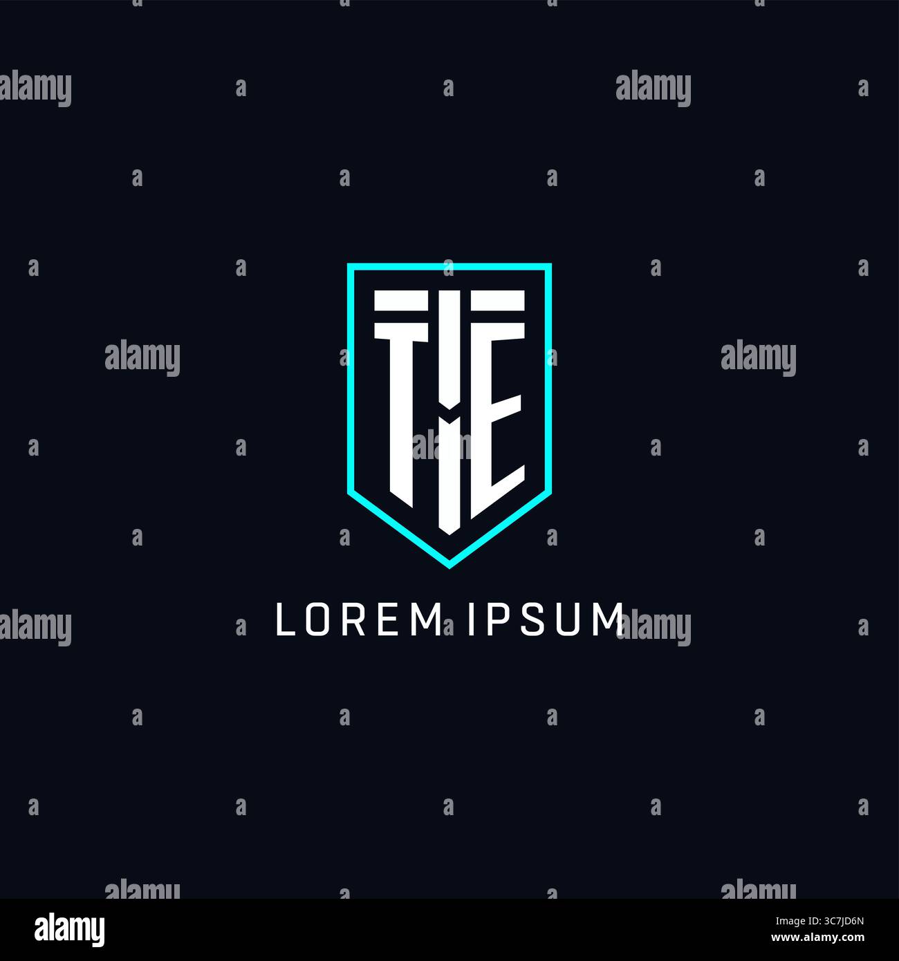 Monogram TE logo shield shape geometric style with simple creative initial logo design vector graphic Stock Vector