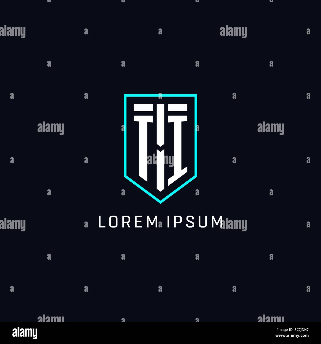 Monogram TI logo shield shape geometric style with simple creative initial logo design vector graphic Stock Vector