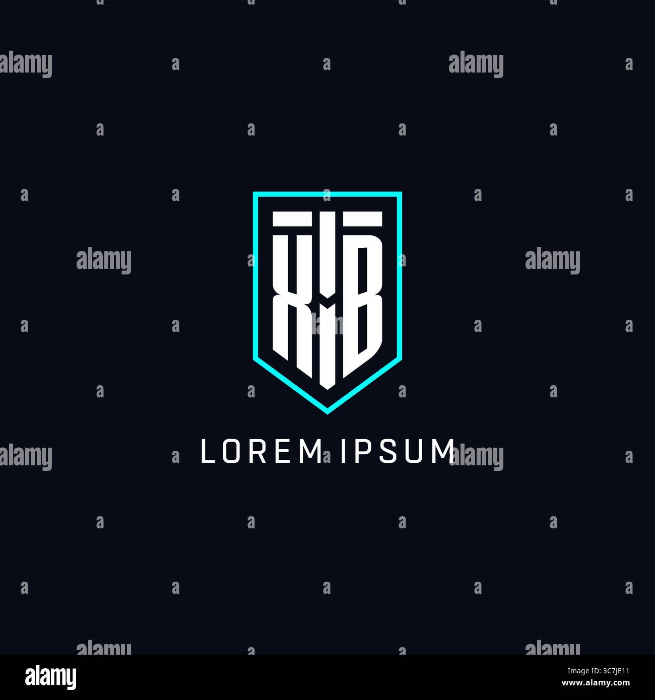 Monogram XB logo shield shape geometric style with simple creative initial logo design vector graphic Stock Vector