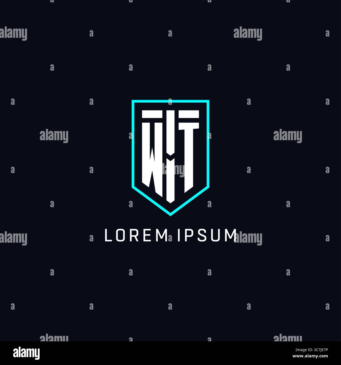 Monogram WT logo shield shape geometric style with simple creative initial logo design vector graphic Stock Vector