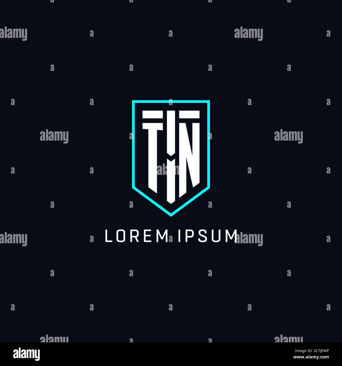 Monogram TN logo shield shape geometric style with simple creative initial logo design vector graphic Stock Vector