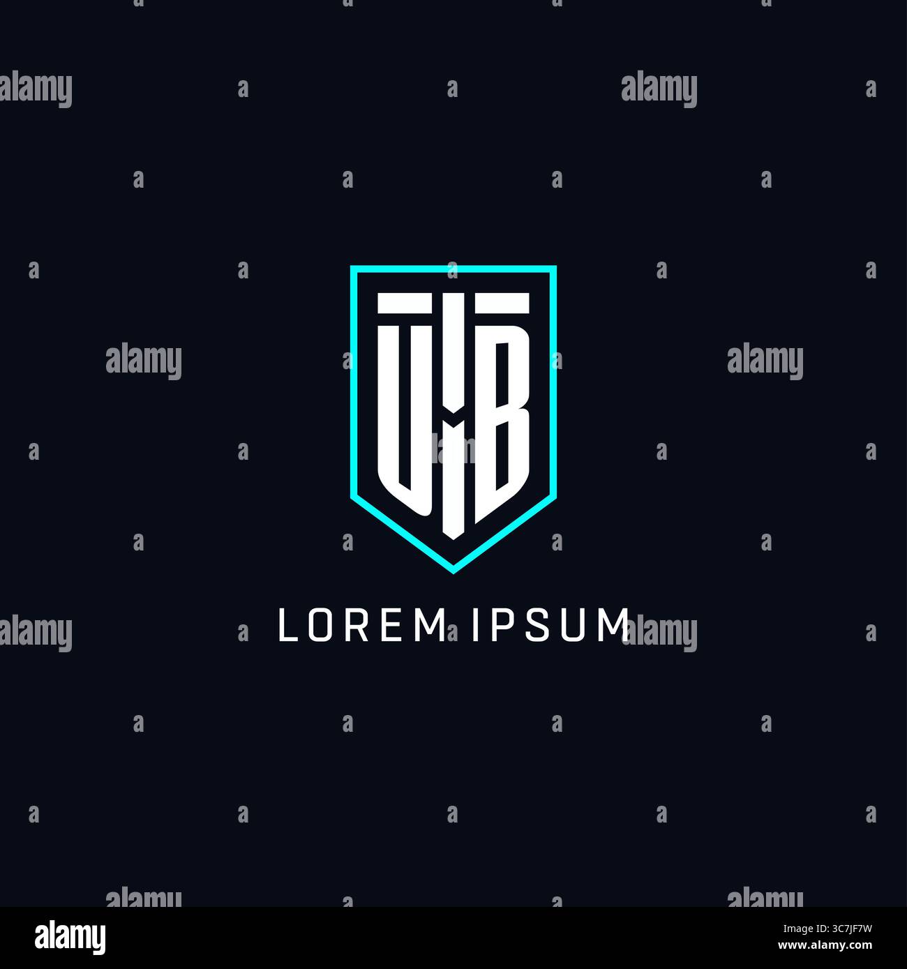 Monogram UB logo shield shape geometric style with simple creative initial logo design vector graphic Stock Vector