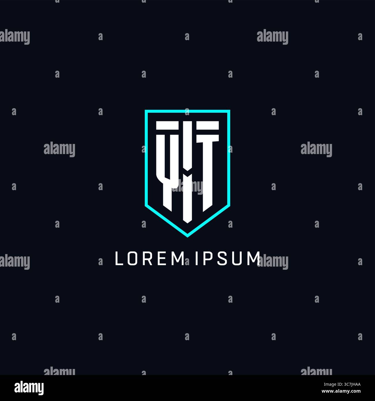Monogram YT logo shield shape geometric style with simple creative initial logo design vector graphic Stock Vector