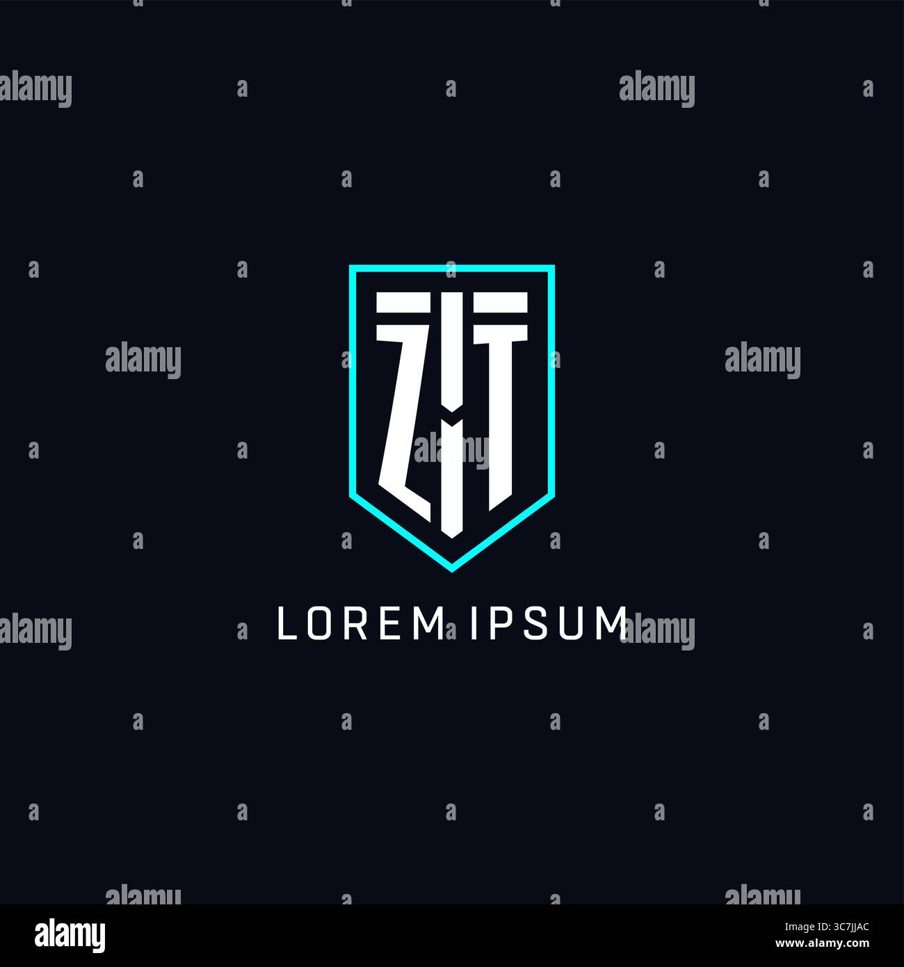 Monogram ZT logo shield shape geometric style with simple creative initial logo design vector graphic Stock Vector