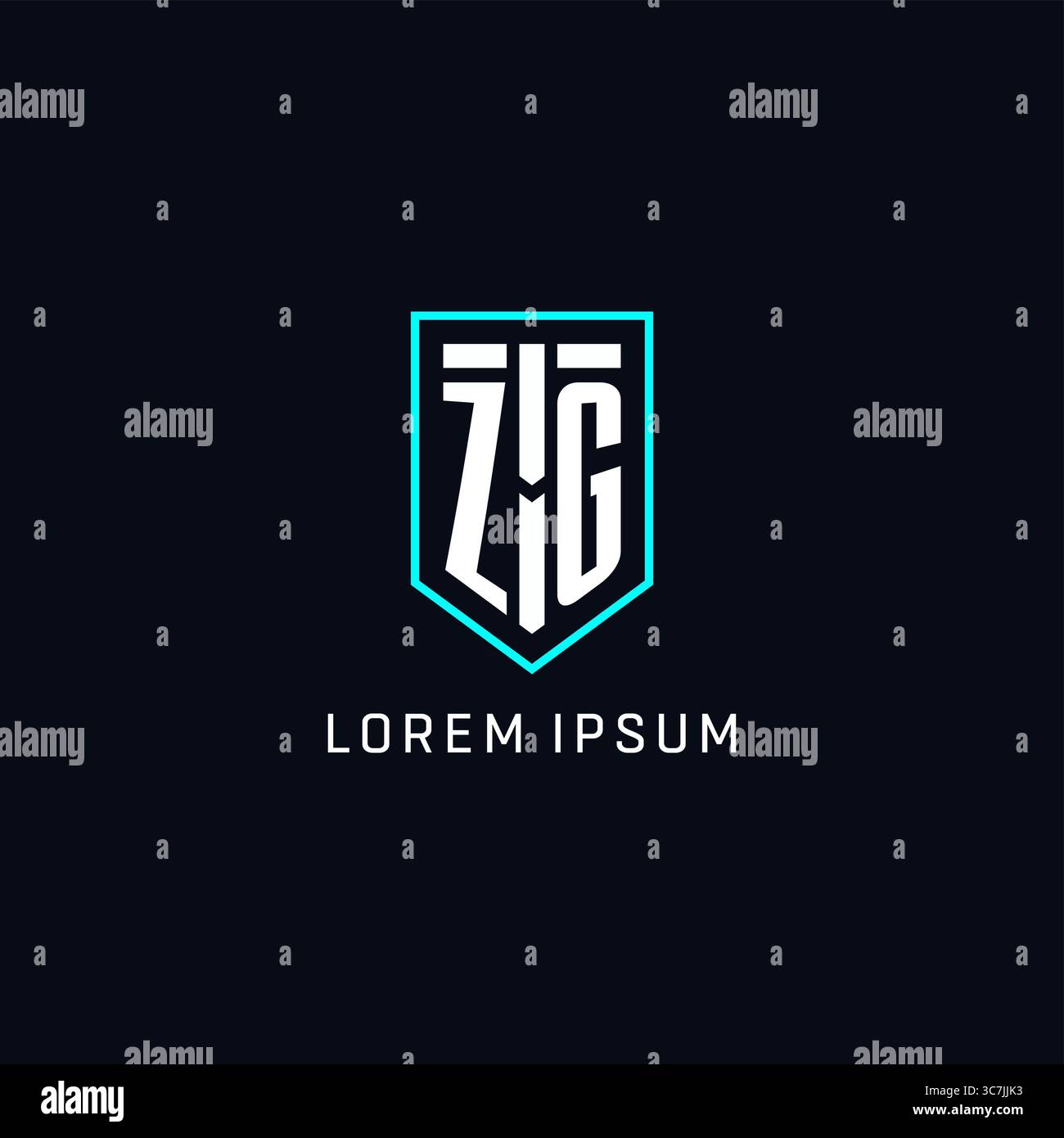 Monogram ZG logo shield shape geometric style with simple creative initial logo design vector graphic Stock Vector