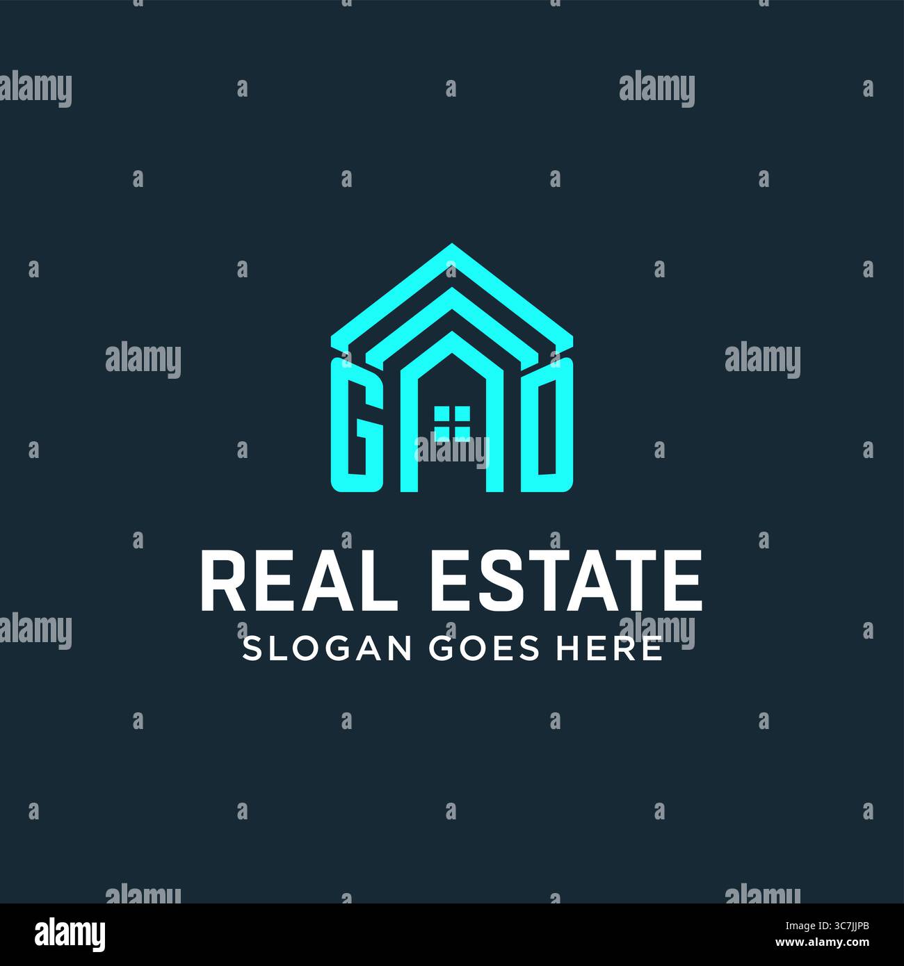 Initial letter GD roof logo real estate with creative and modern logo style vector graphic vector graphic Stock Vector