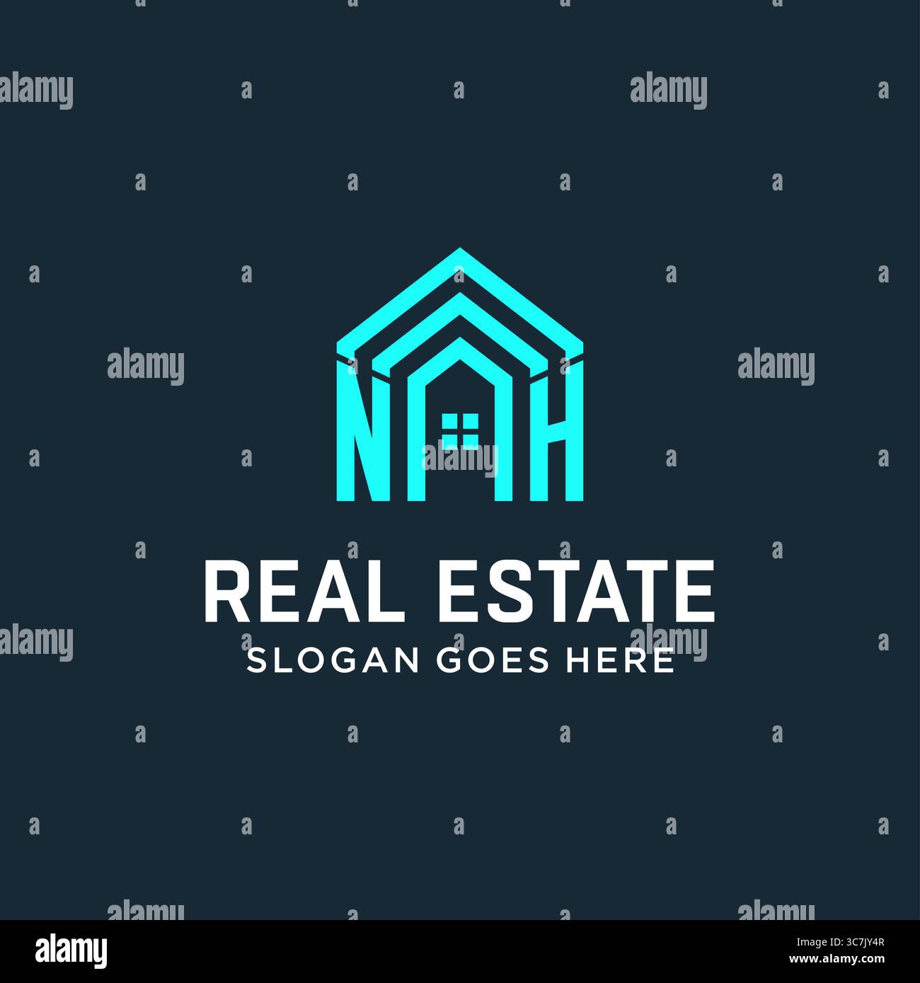 Initial letter NH roof logo real estate with creative and modern logo style vector graphic vector graphic Stock Vector