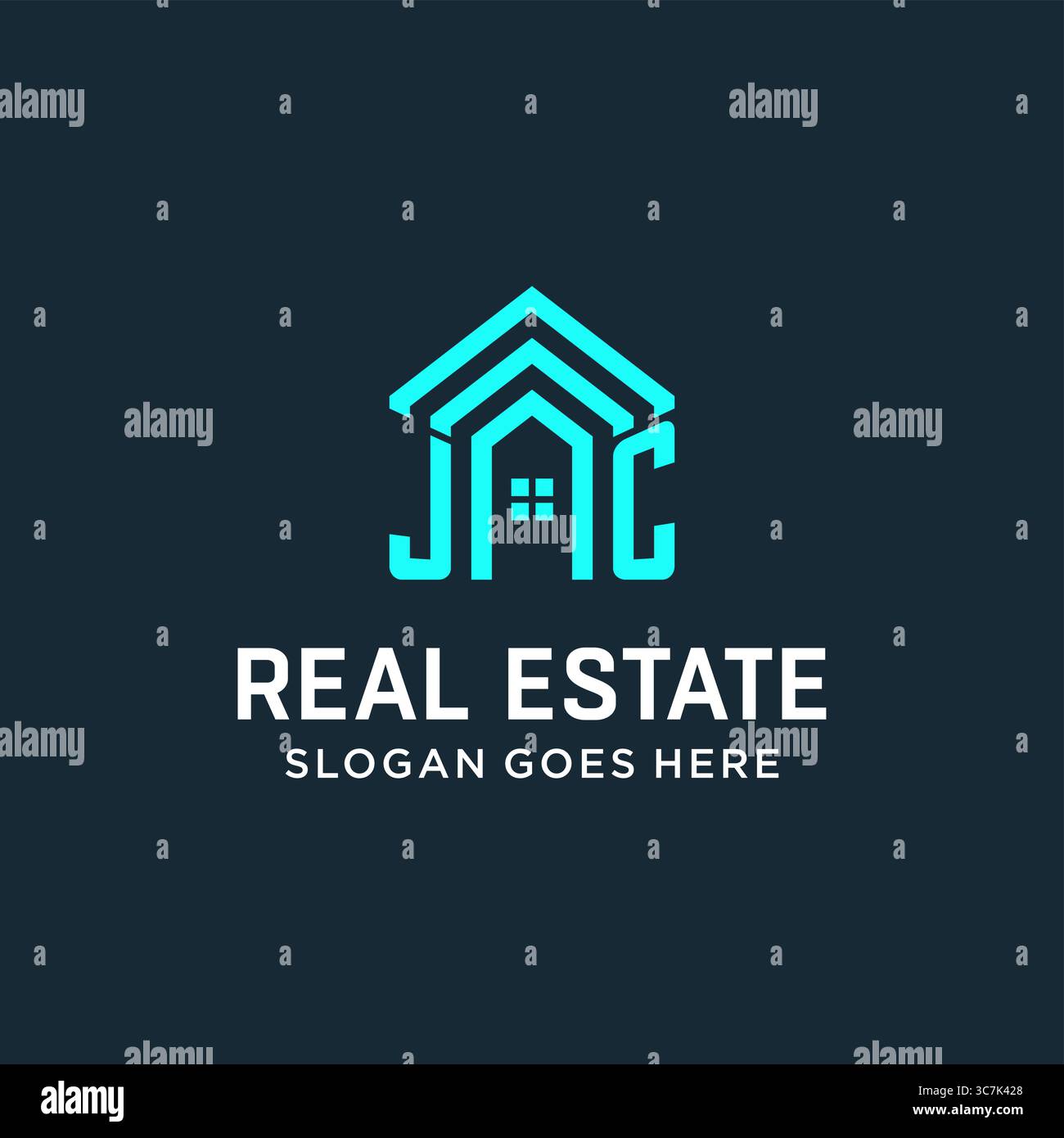 Initial letter JC roof logo real estate with creative and modern logo ...