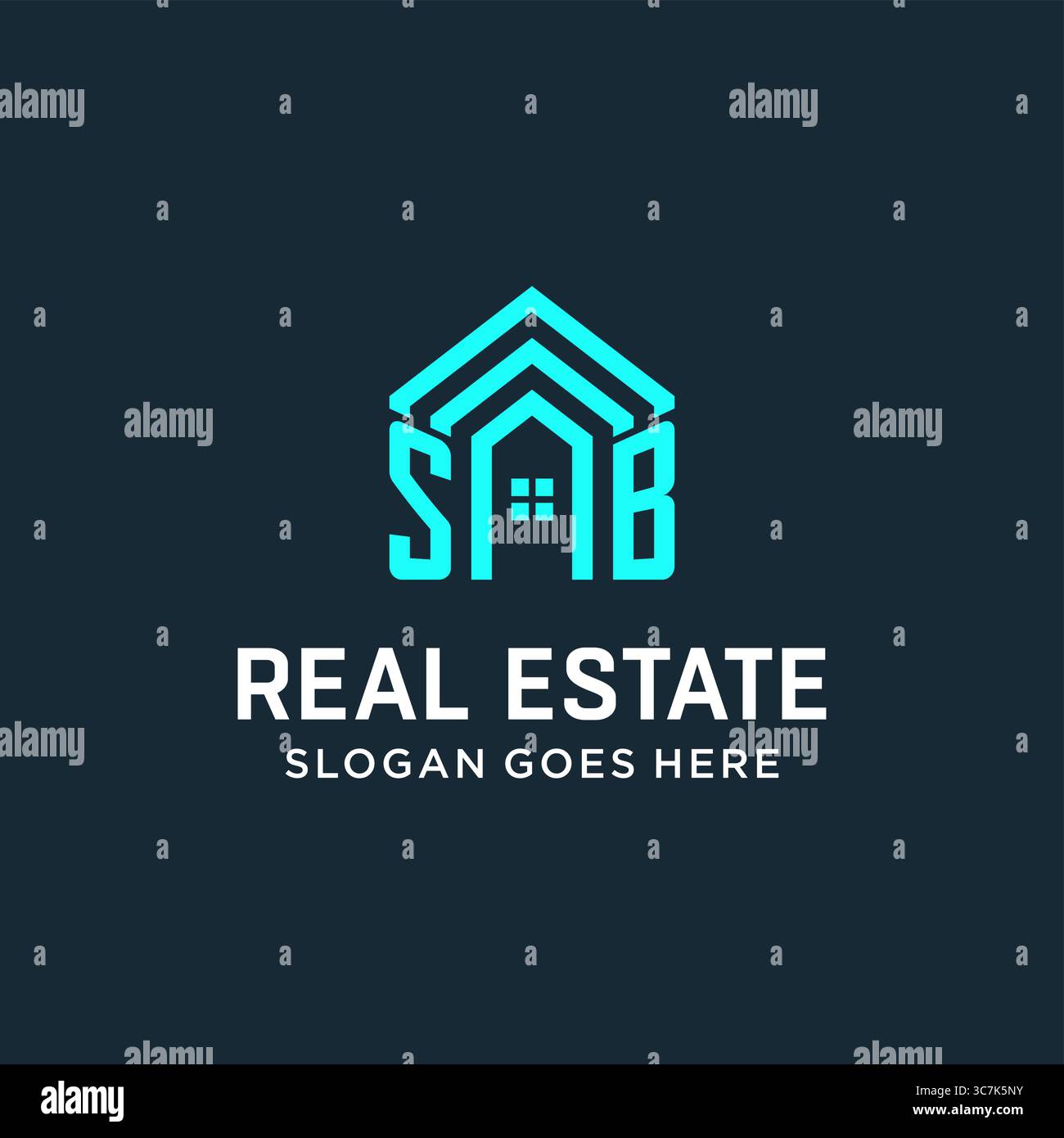Initial letter SB roof logo real estate with creative and modern logo style vector graphic vector graphic Stock Vector