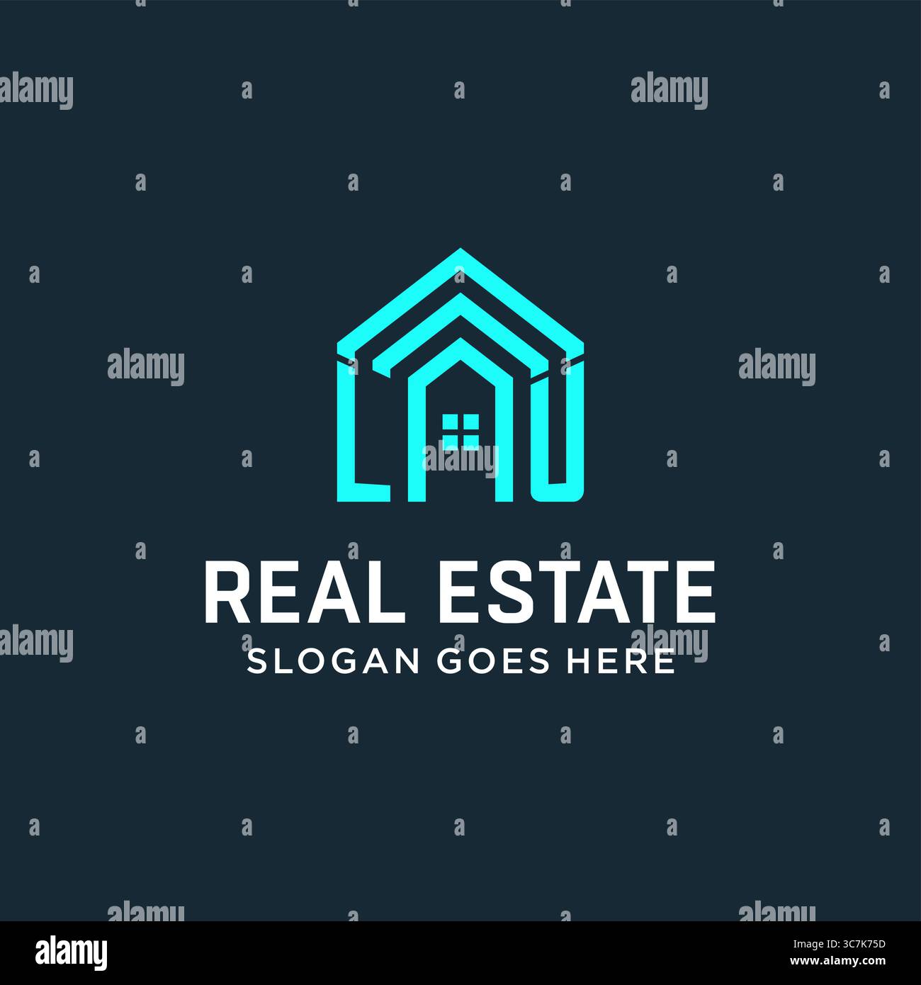 Initial letter LU roof logo real estate with creative and modern logo ...