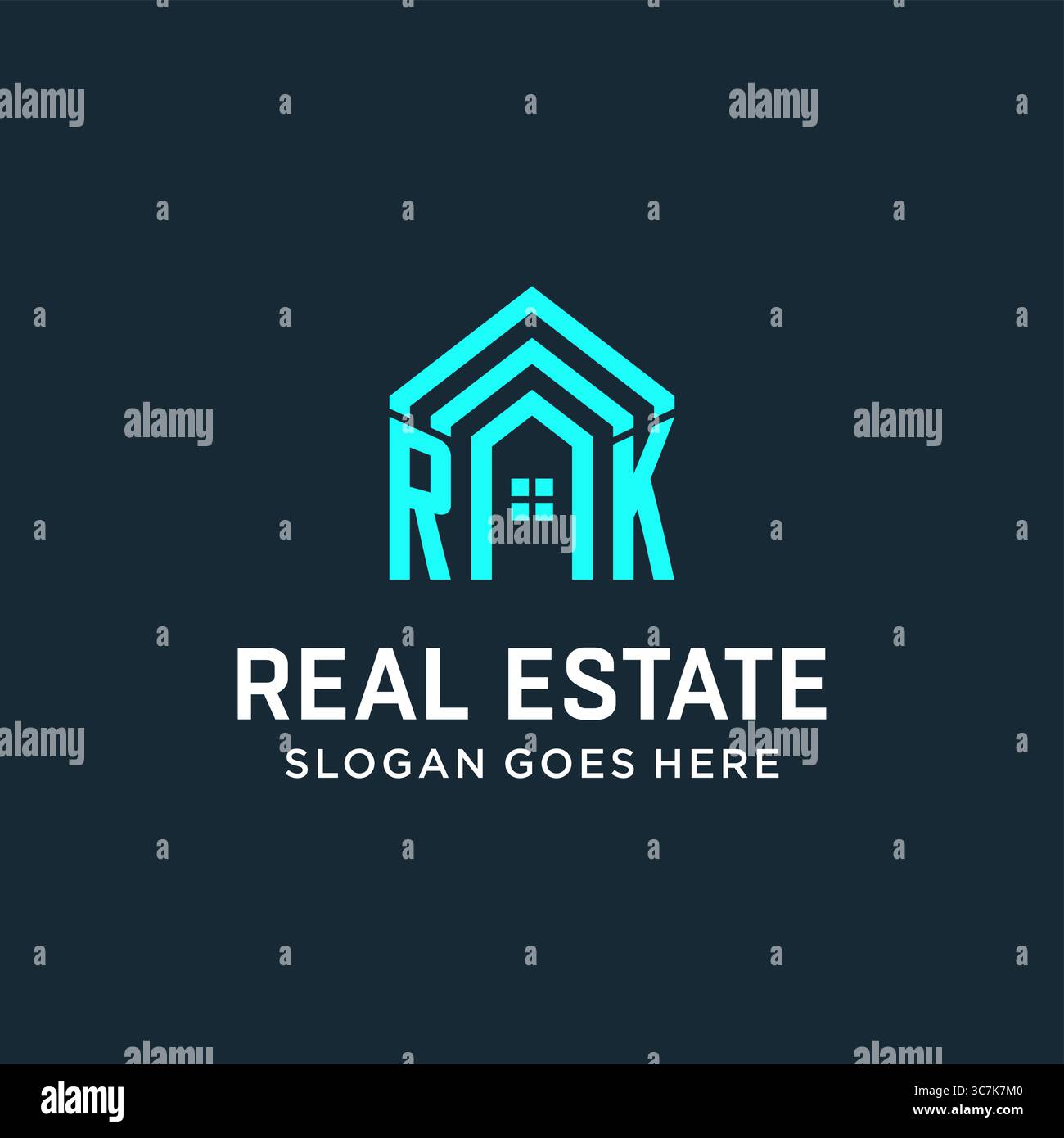 Initial letter RK roof logo real estate with creative and modern logo style vector graphic vector graphic Stock Vector
