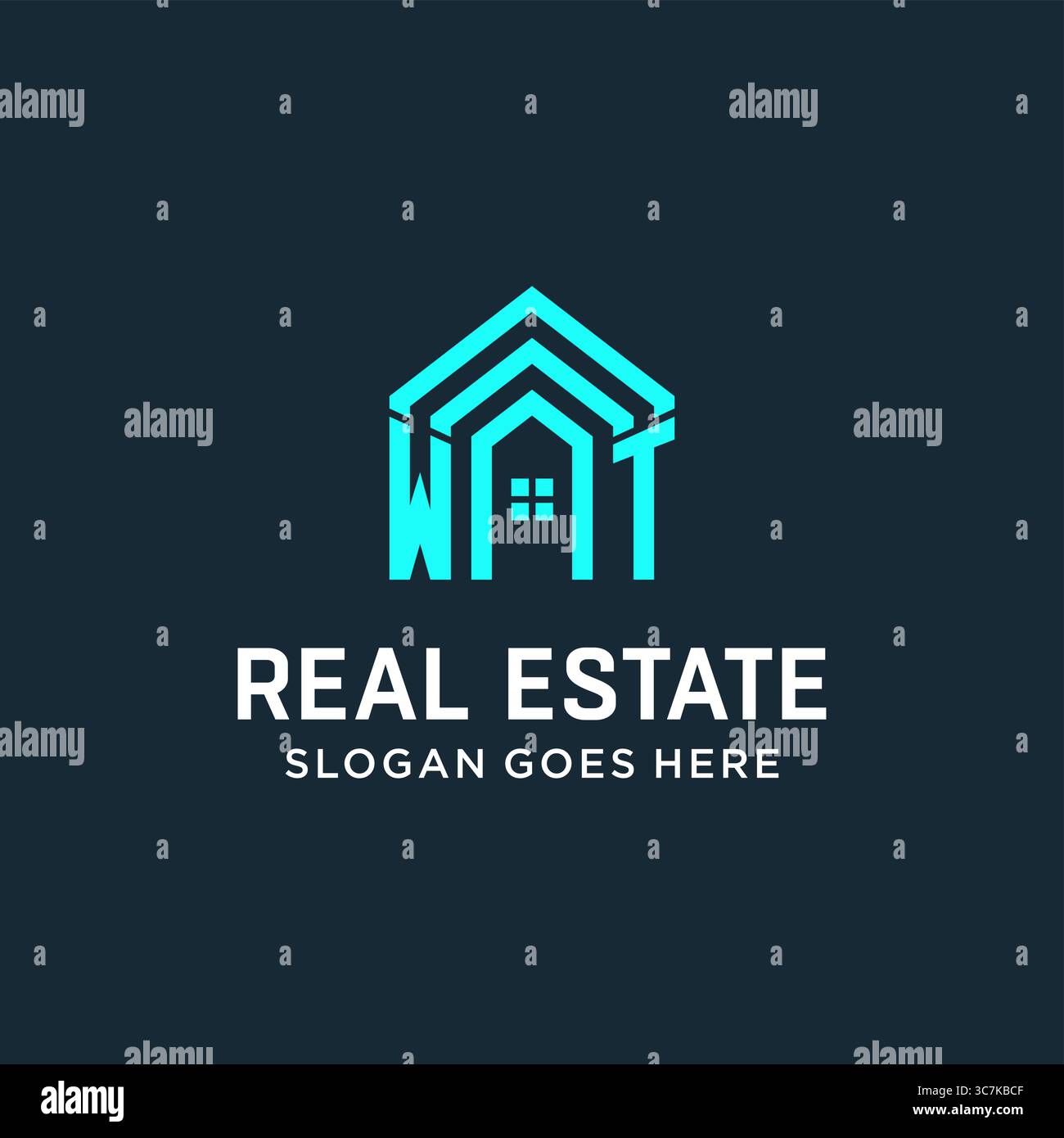 Initial letter WT roof logo real estate with creative and modern logo style vector graphic vector graphic Stock Vector