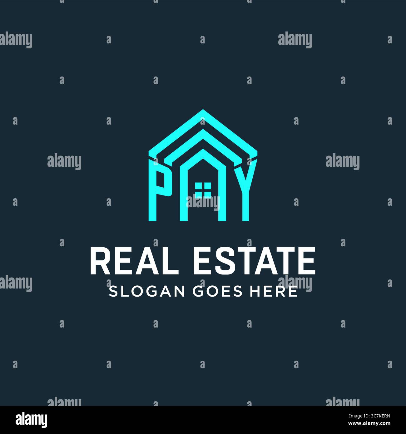 Initial letter PY roof logo real estate with creative and modern logo style vector graphic vector graphic Stock Vector