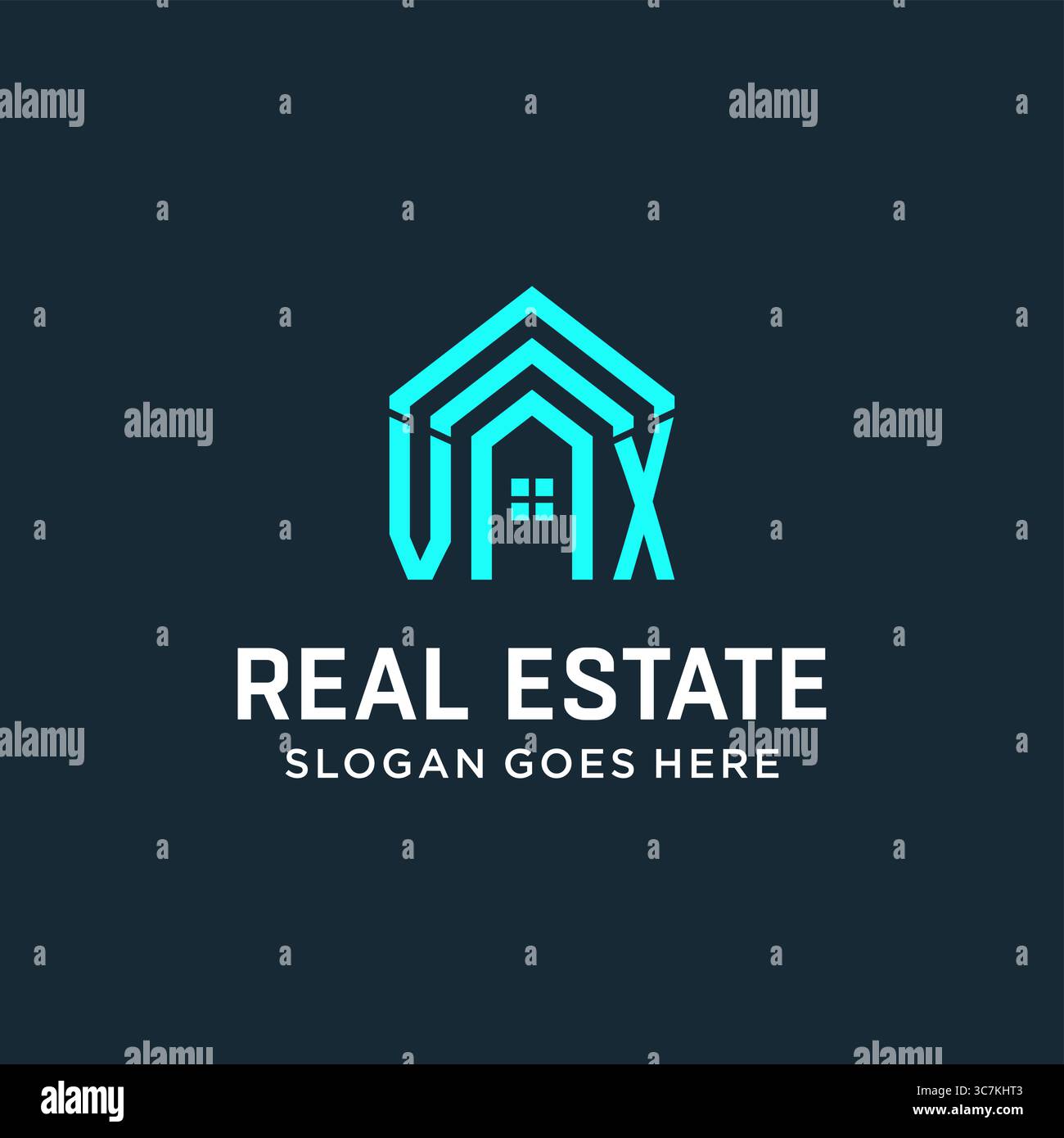 Initial letter VX roof logo real estate with creative and modern logo style vector graphic vector graphic Stock Vector