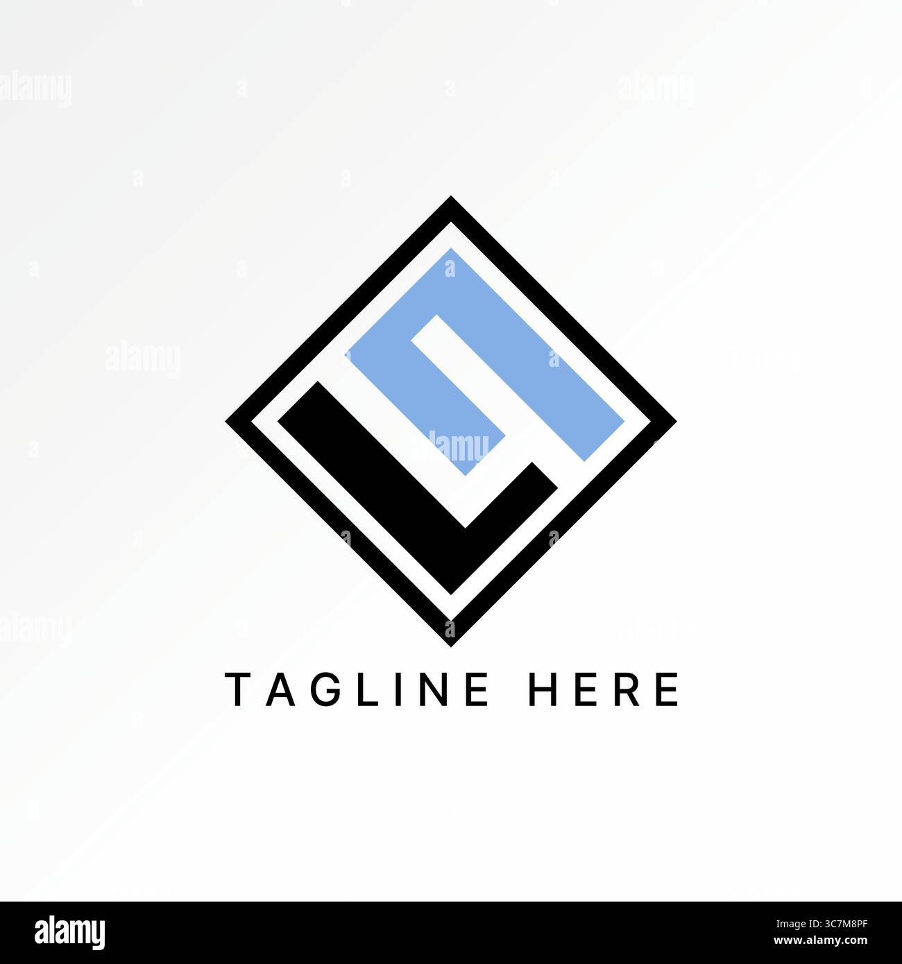 Logo design graphic concept creative premium vector stock image top sell initial LN or S font line on negative space square identity monogram brand Stock Vector