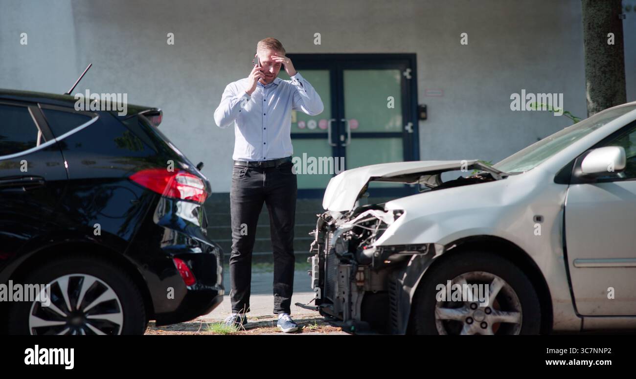 Frantic Mechanic Diagnosing Engine Issue On Broken Down Vehicle Stock ...