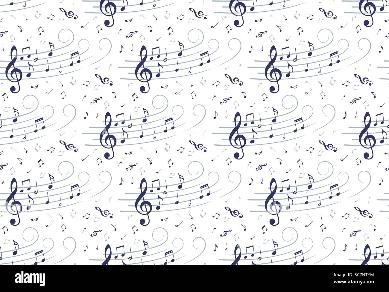 A seamless musical background with notes. Stock Vector